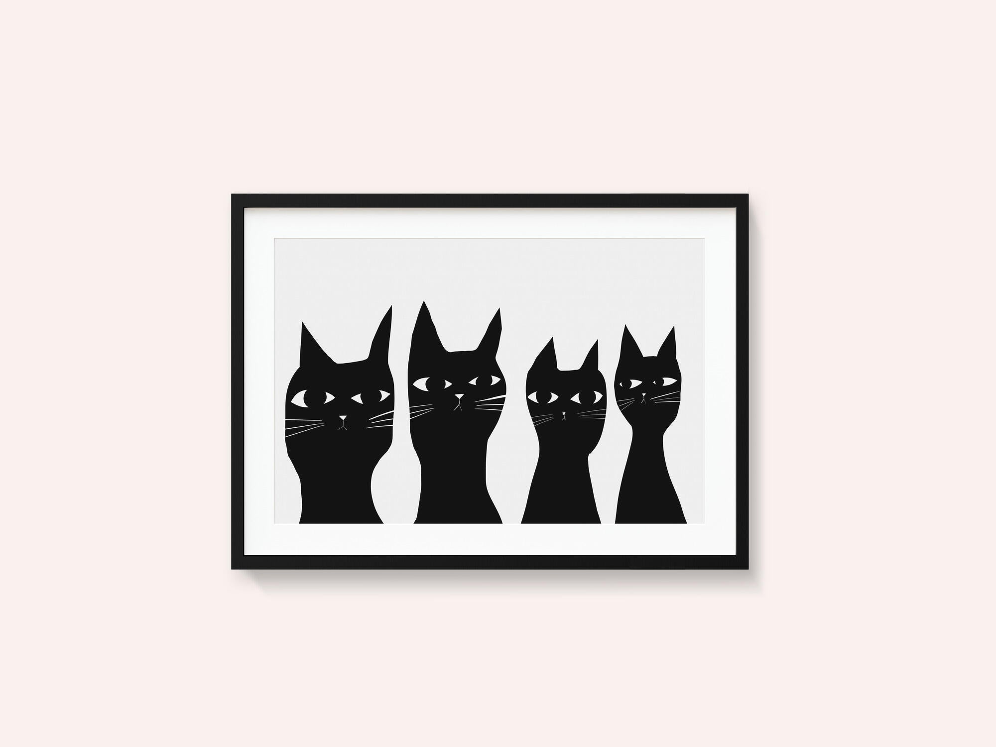 Four black cats