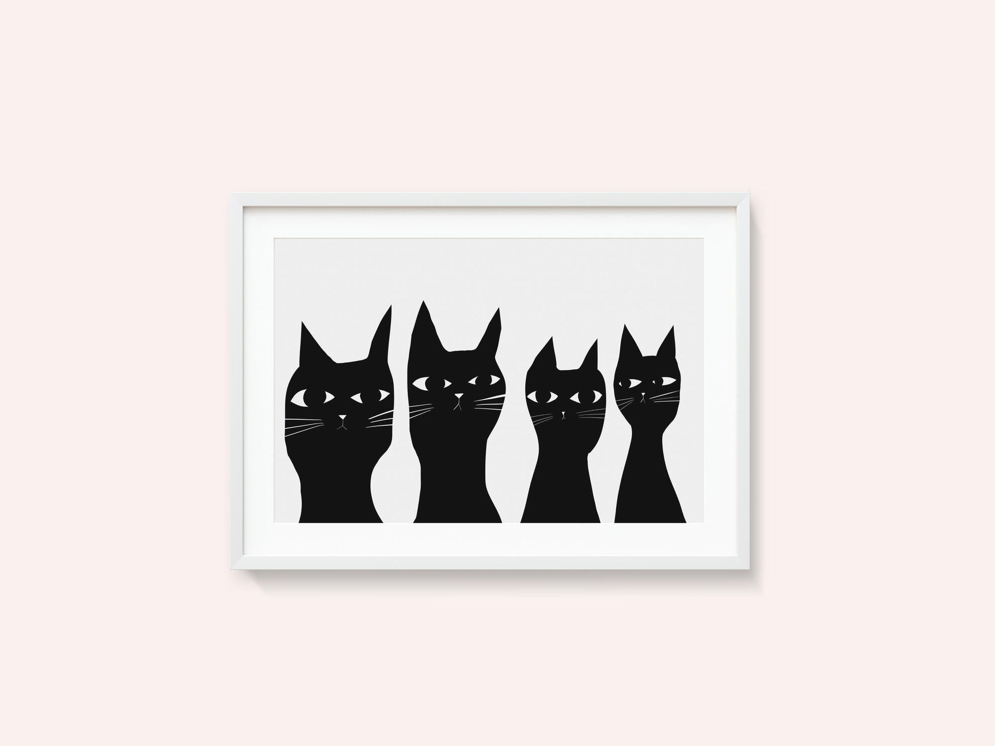 Four black cats