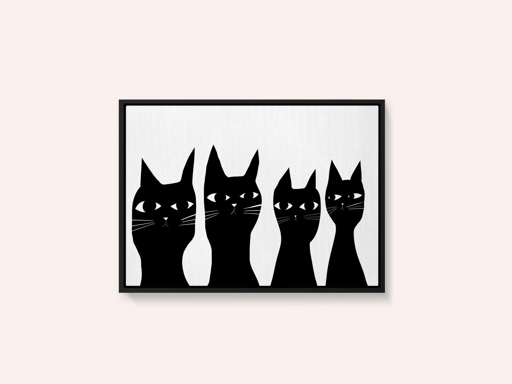 Four black cats