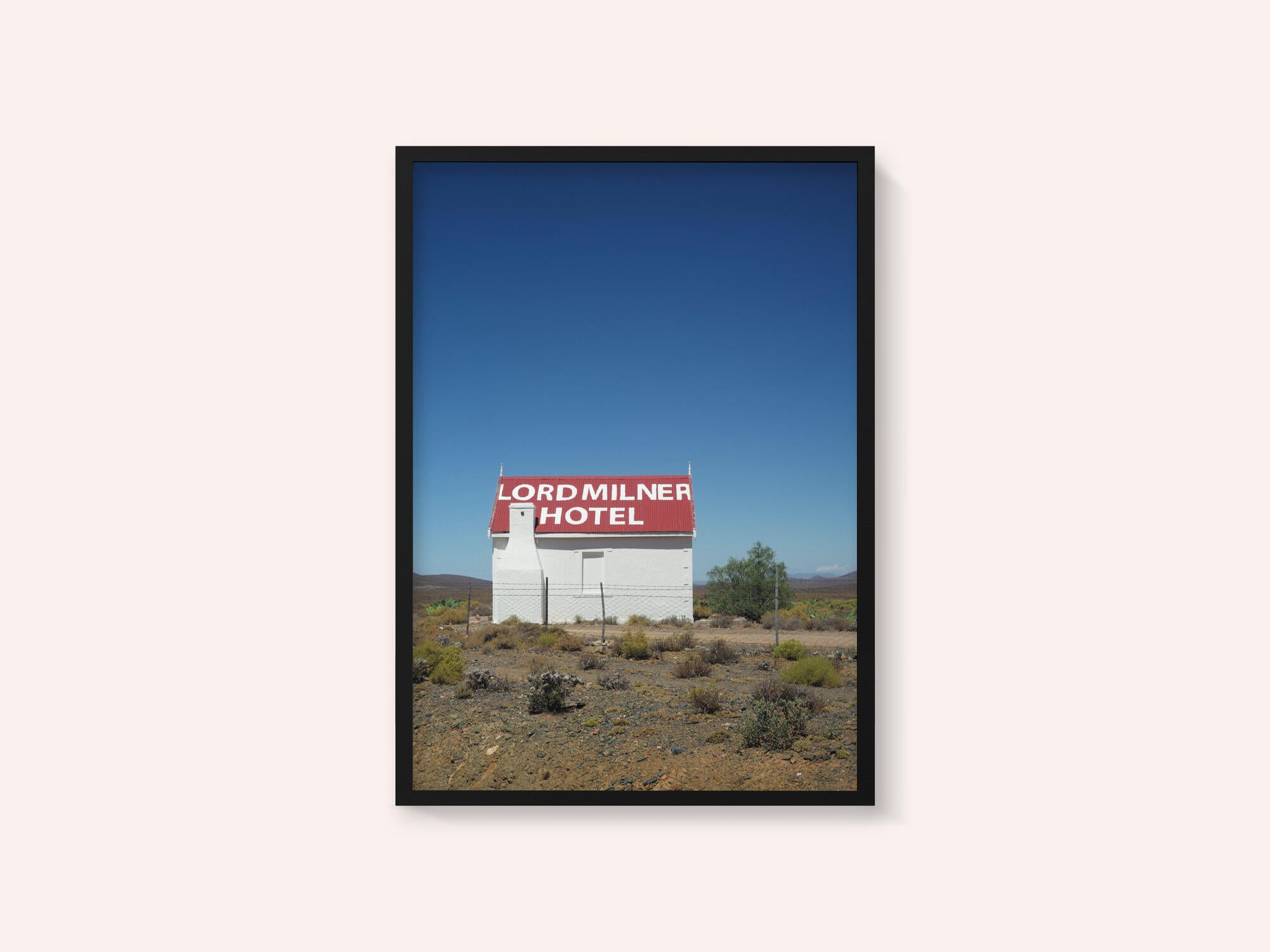 White Building With A Red Roof Labeled