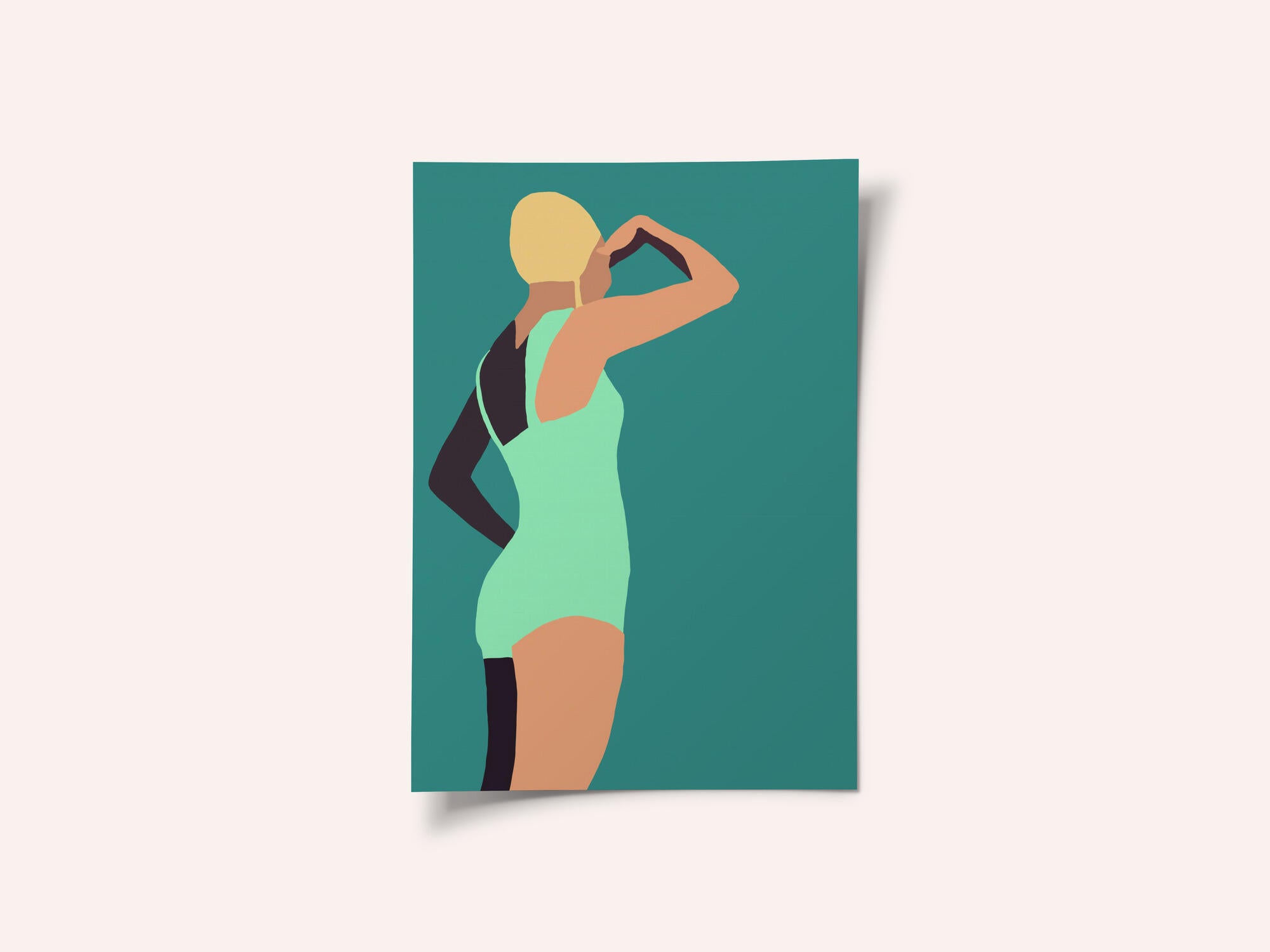 Vintage swimmer poster