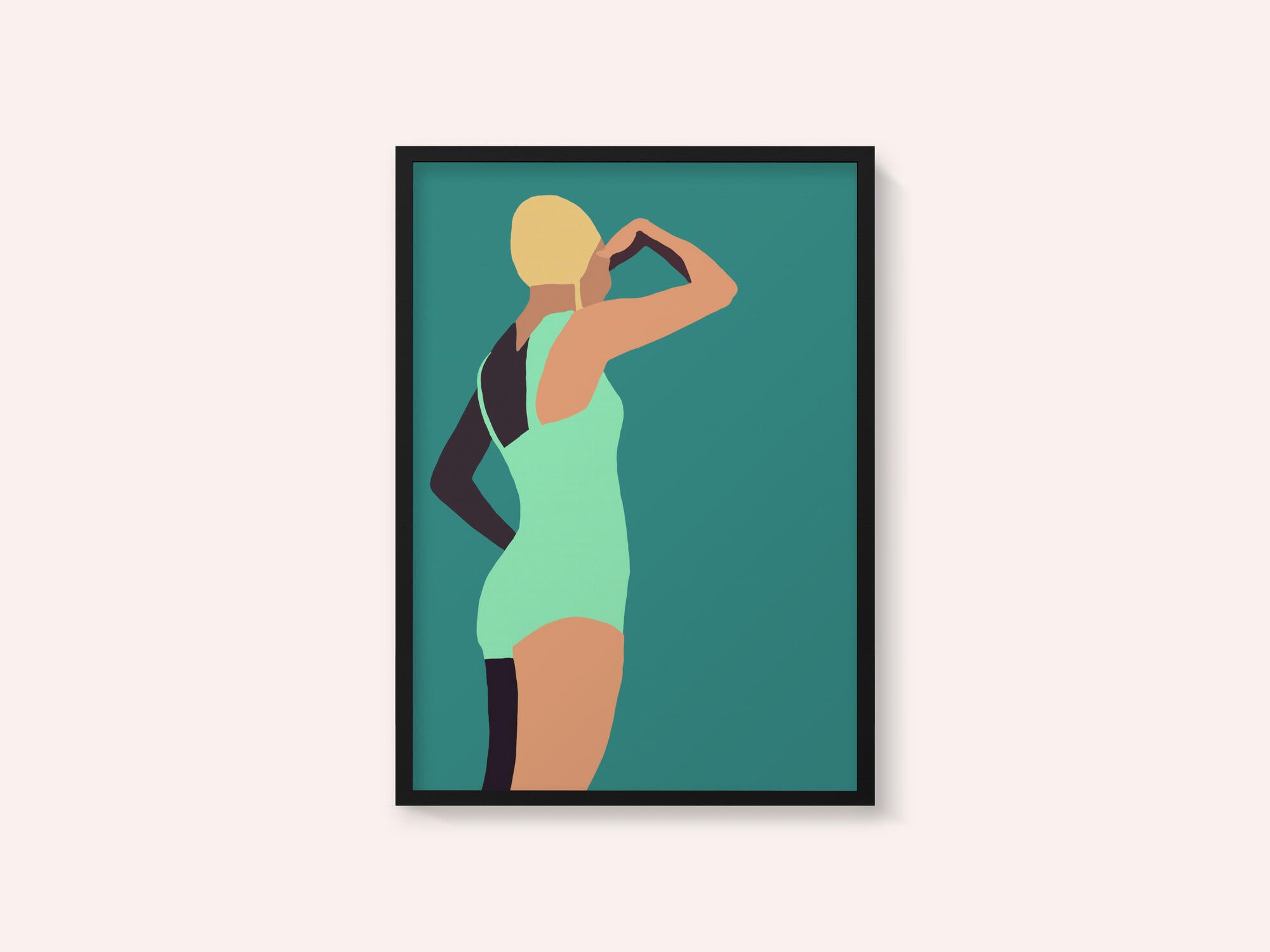 Vintage swimmer poster