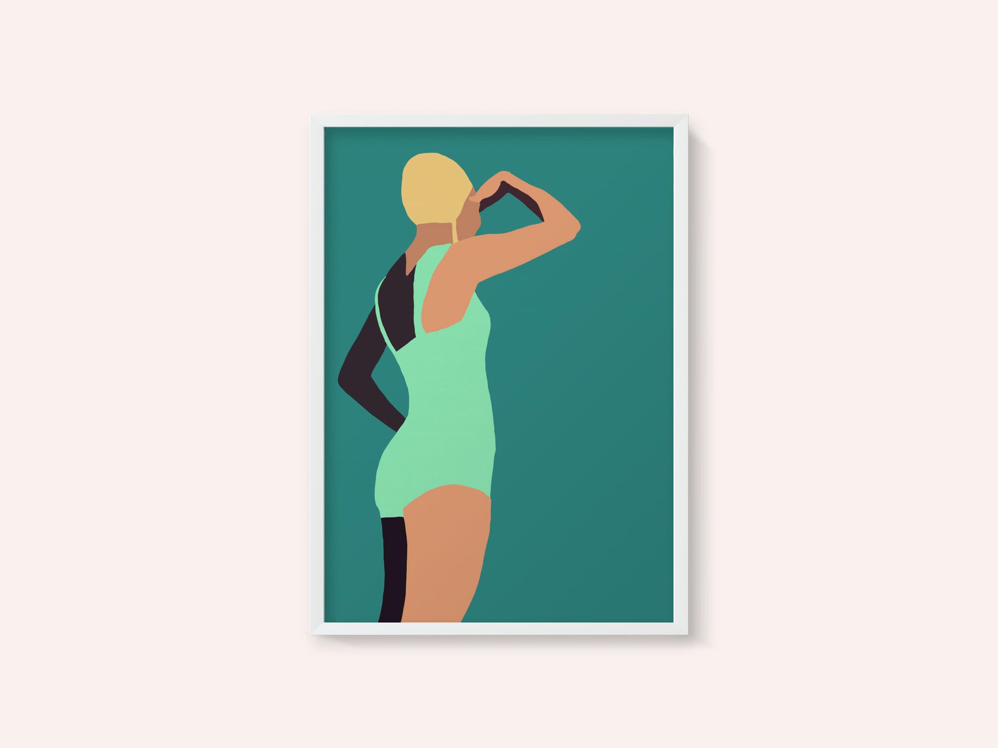 Vintage swimmer poster