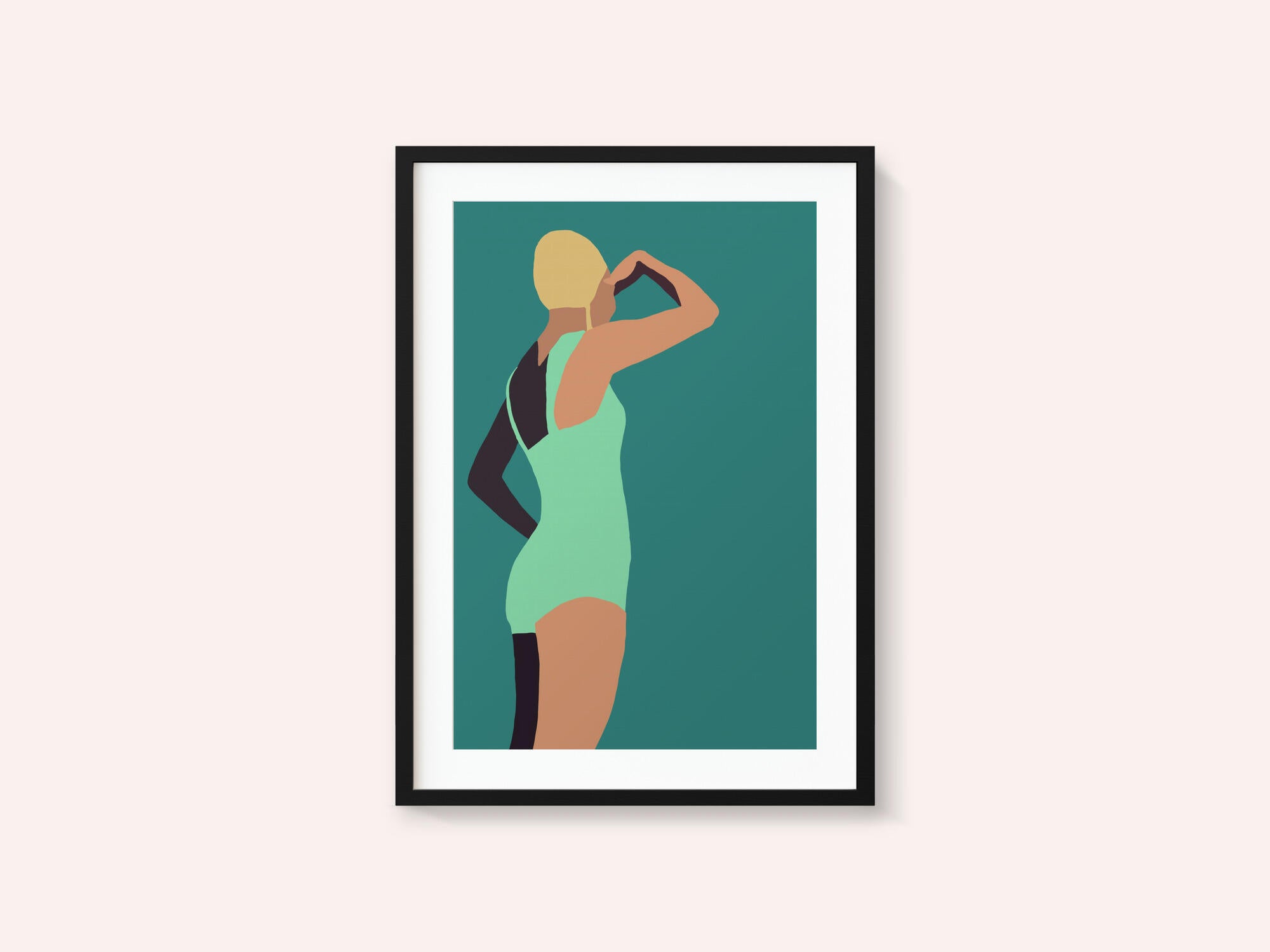 Vintage swimmer poster