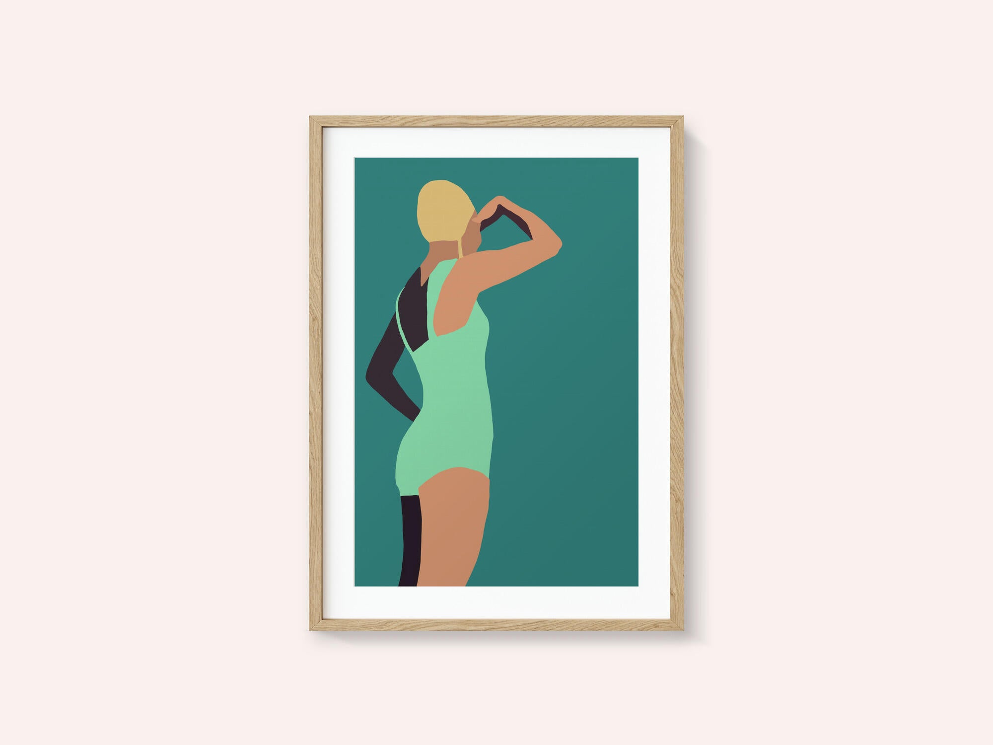 Vintage swimmer poster