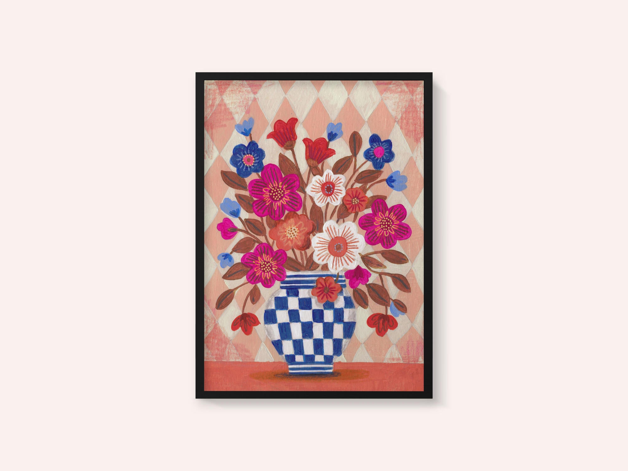 Vase Flowers Brights &amp; Blues