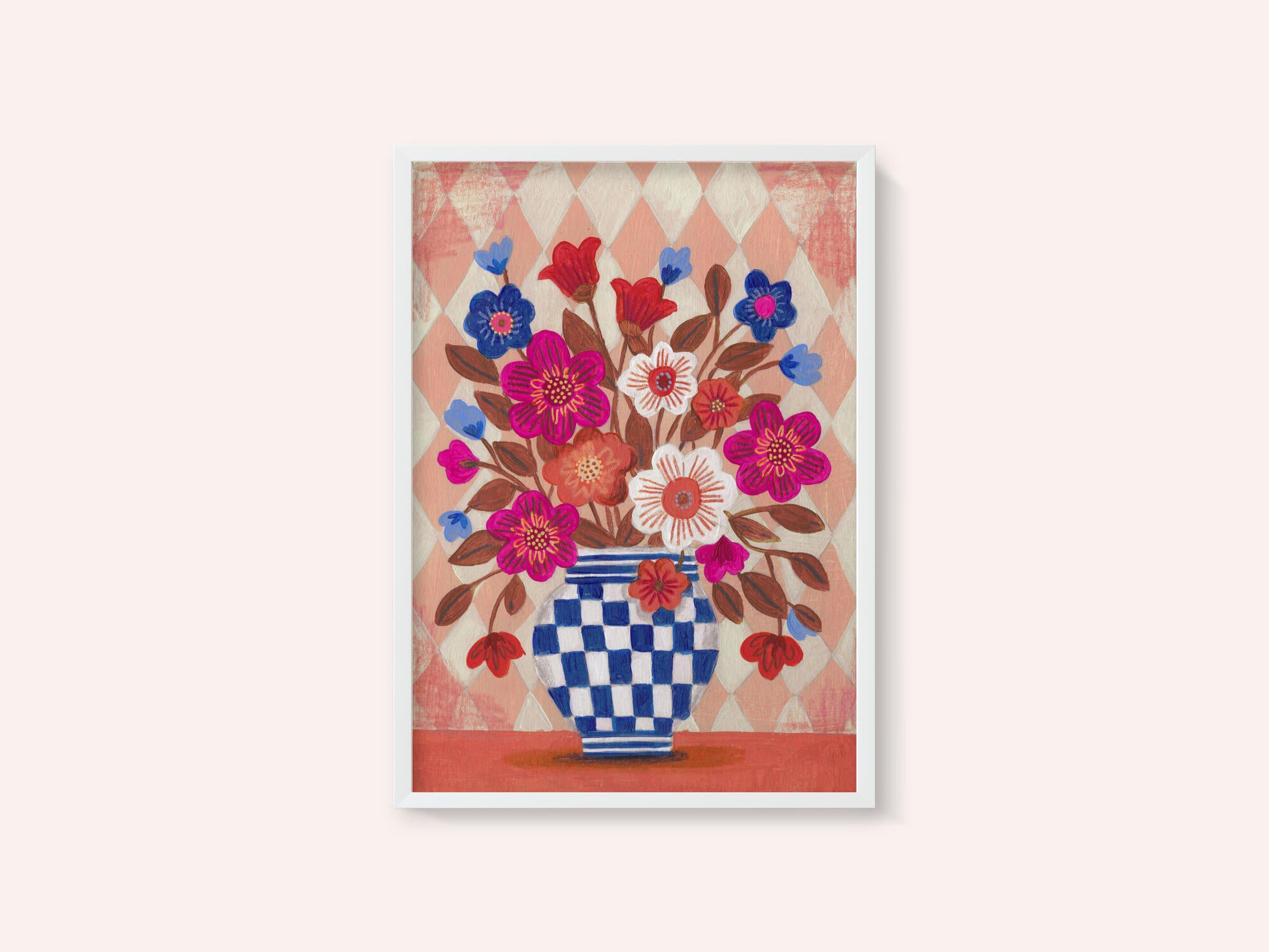 Vase Flowers Brights &amp; Blues
