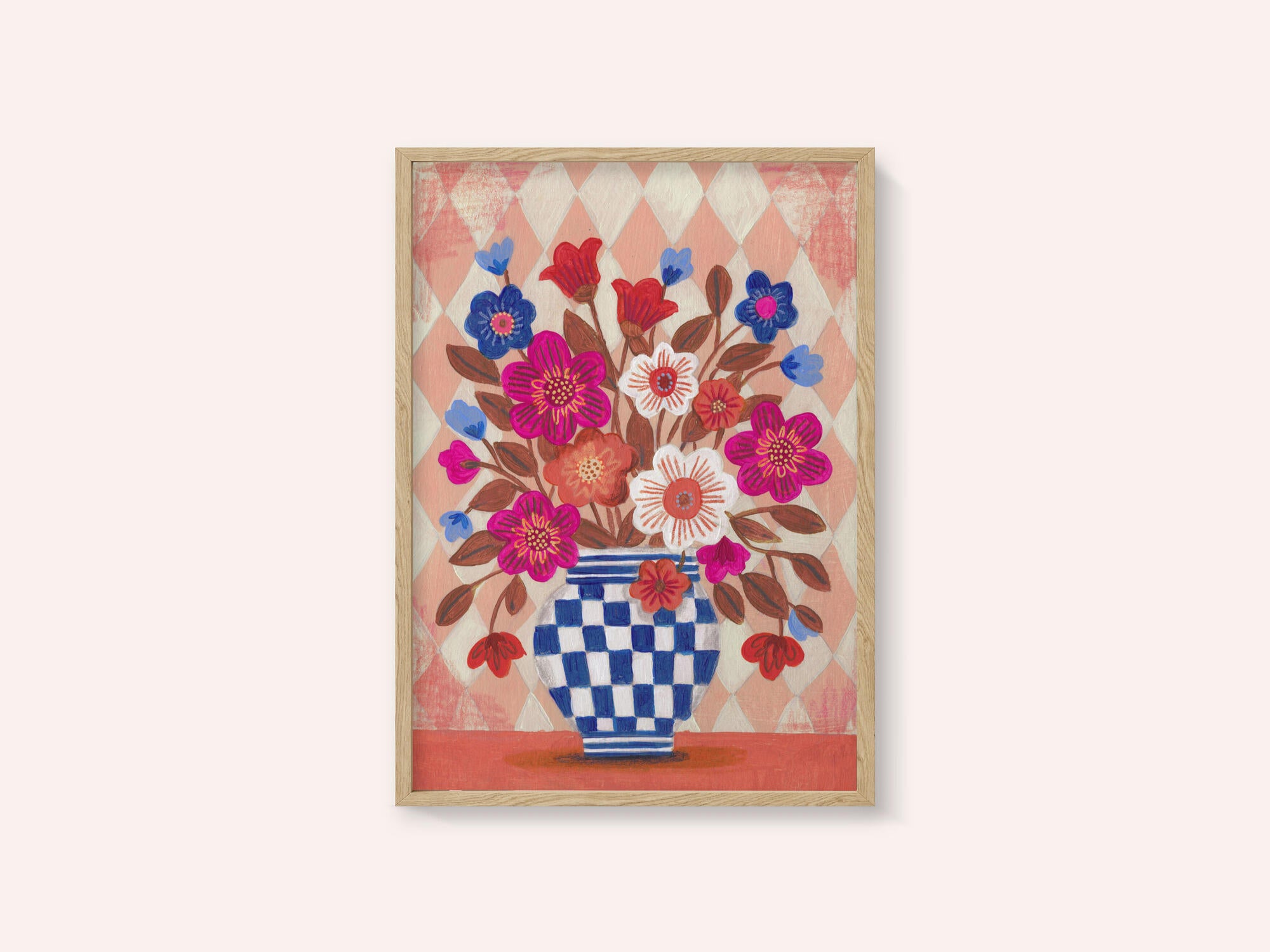 Vase Flowers Brights &amp; Blues