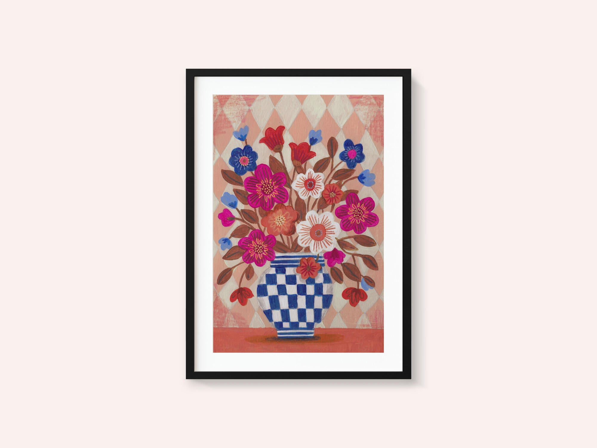 Vase Flowers Brights &amp; Blues