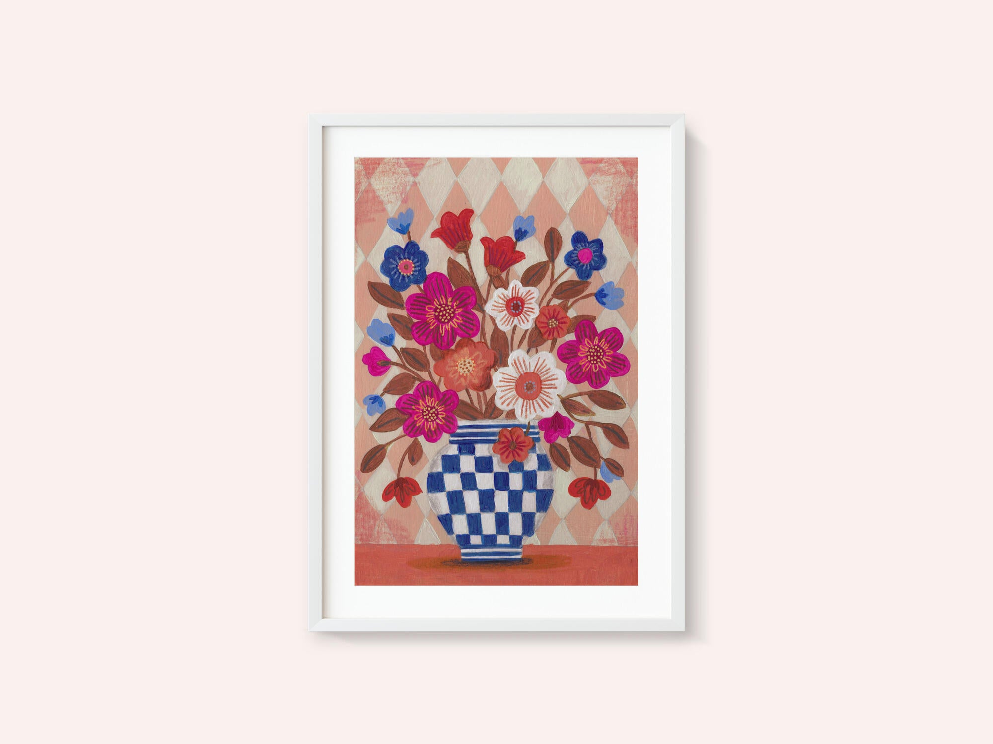 Vase Flowers Brights &amp; Blues