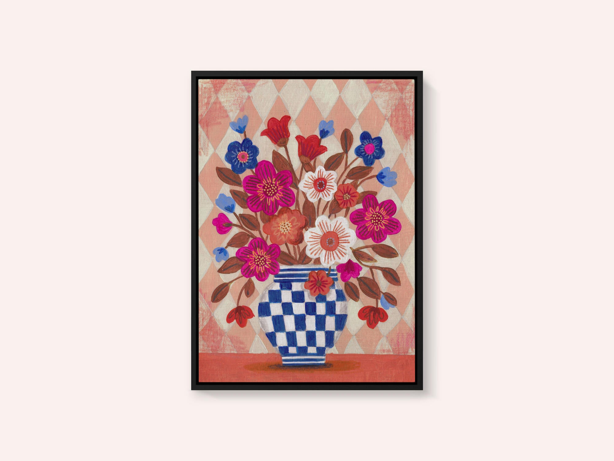 Vase Flowers Brights &amp; Blues