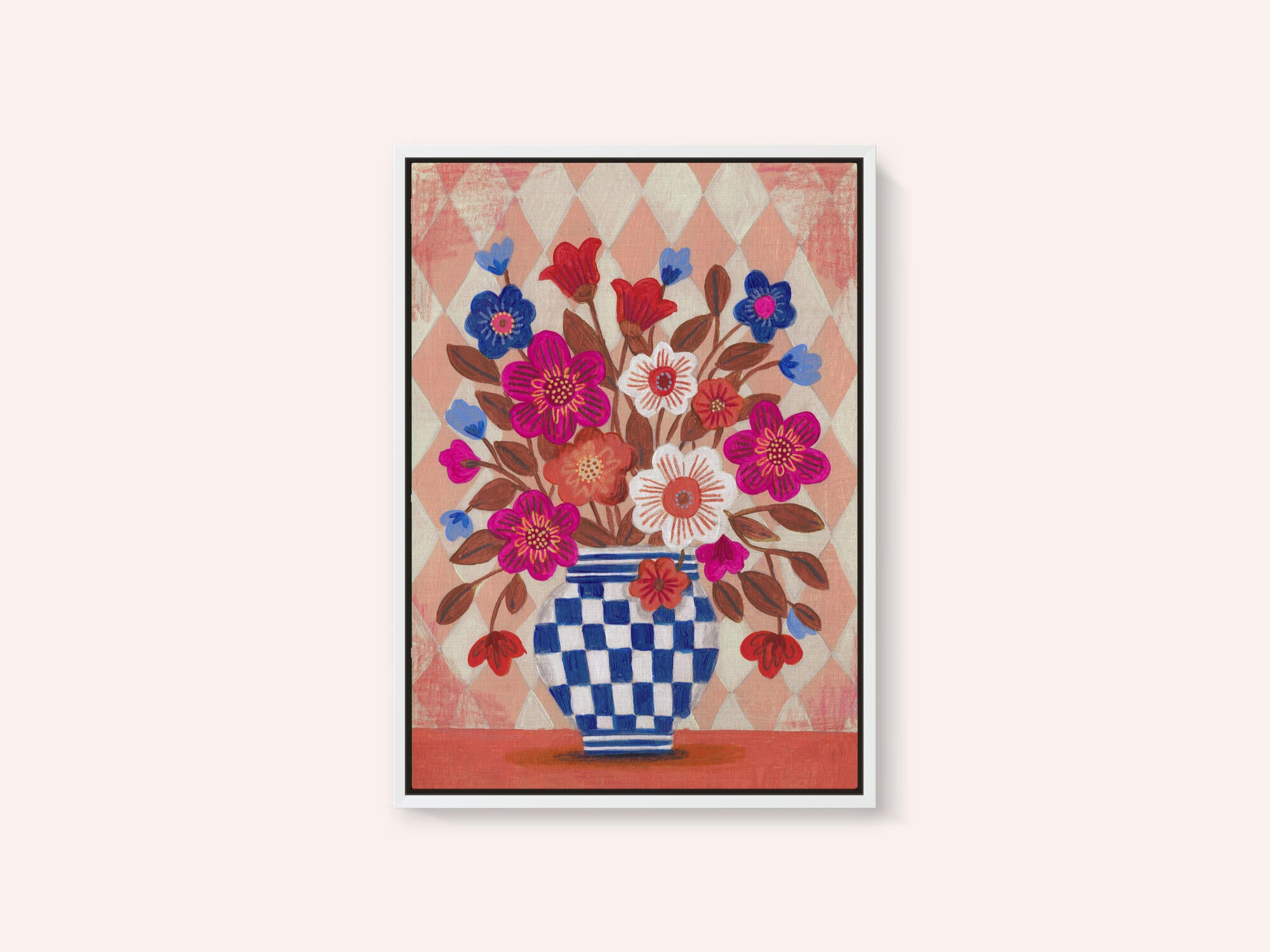 Vase Flowers Brights &amp; Blues