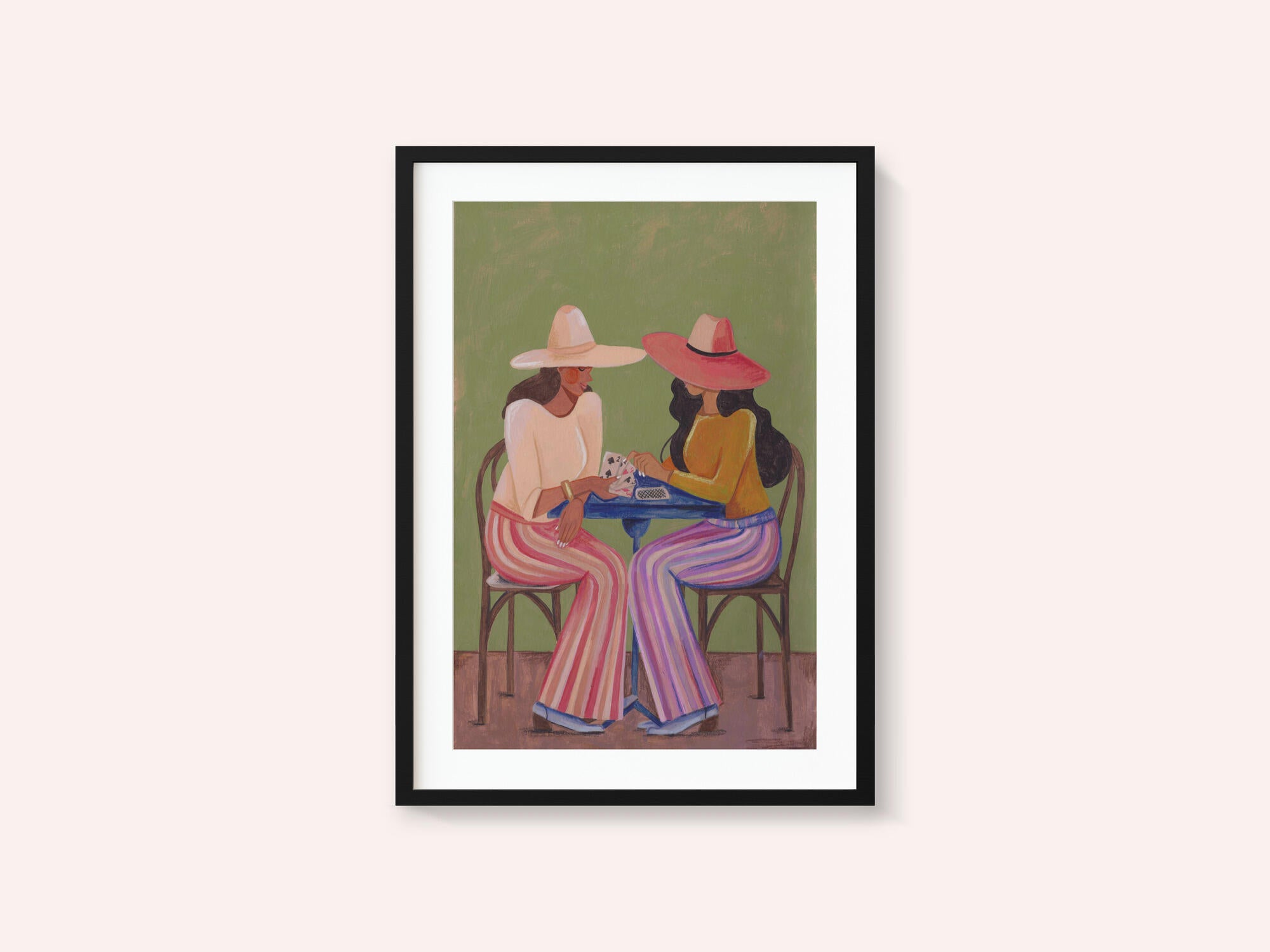 Cowgirls playing cards