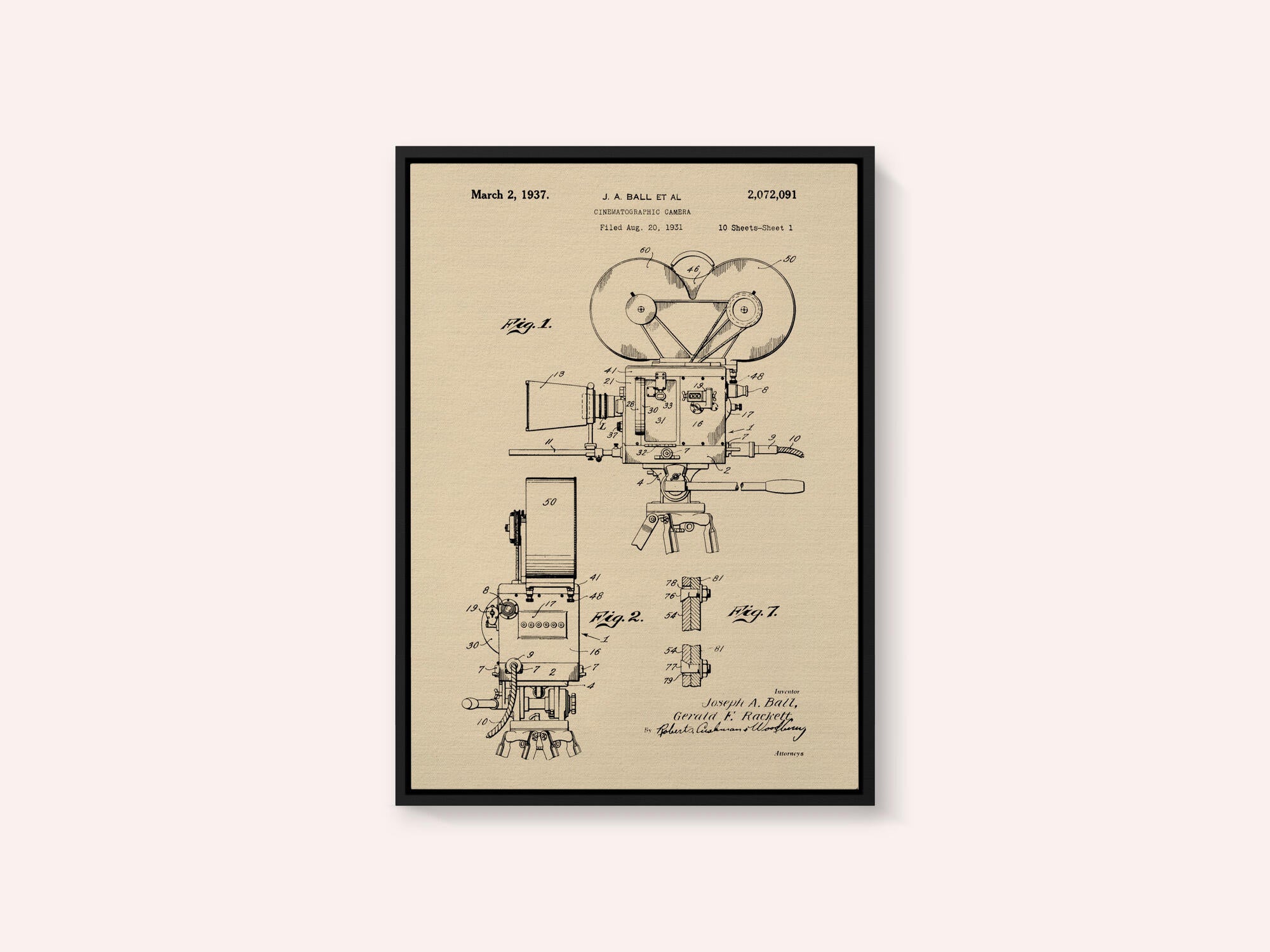 Cinematographic Camera Patent 1937