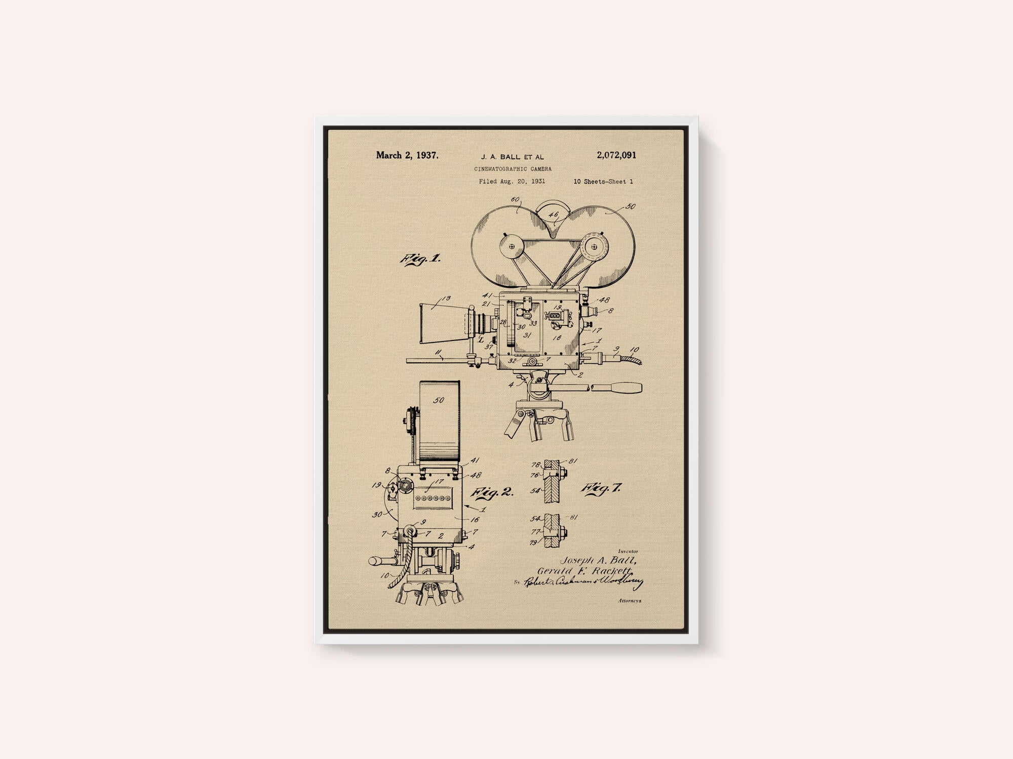 Cinematographic Camera Patent 1937