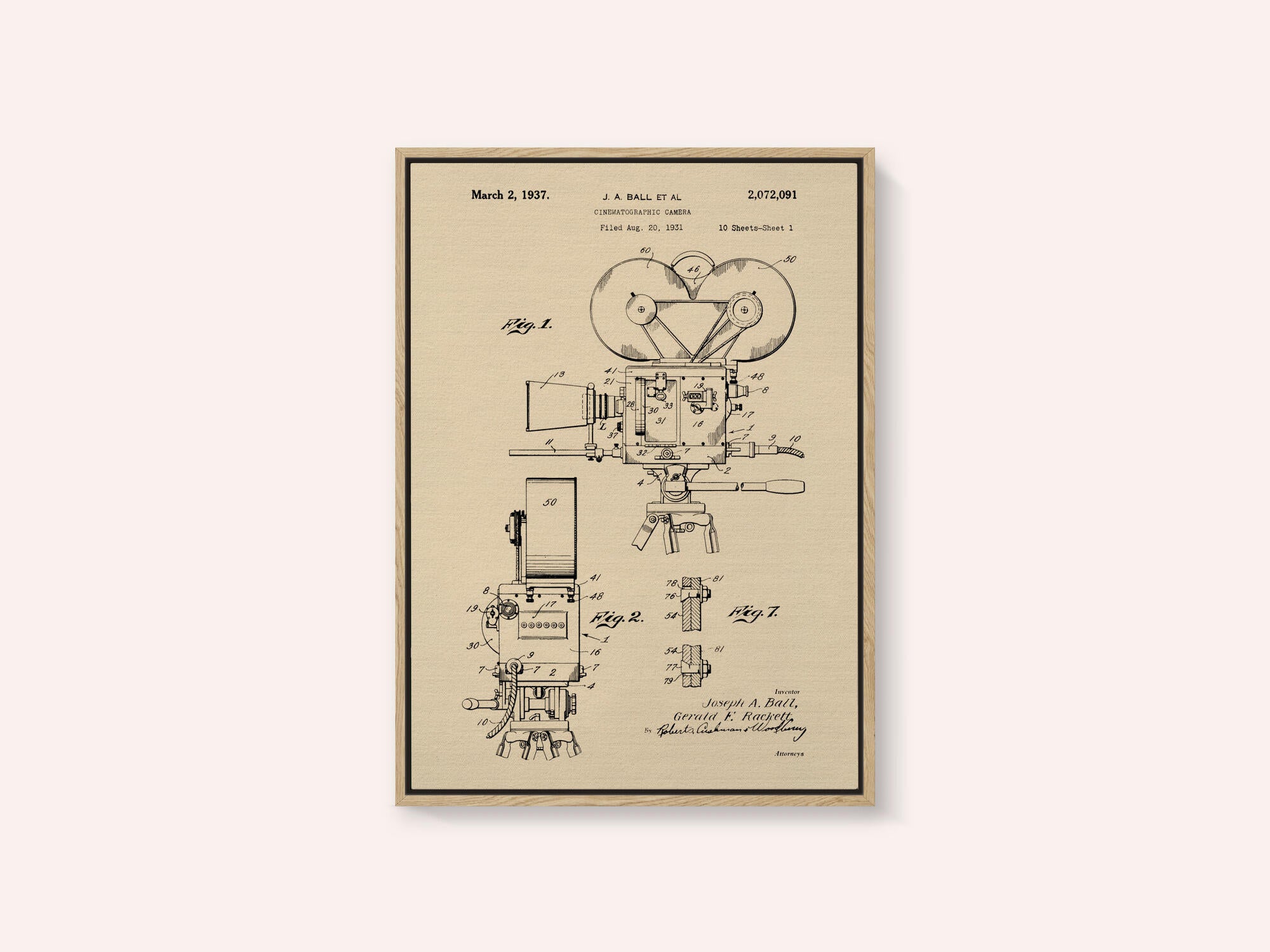 Cinematographic Camera Patent 1937