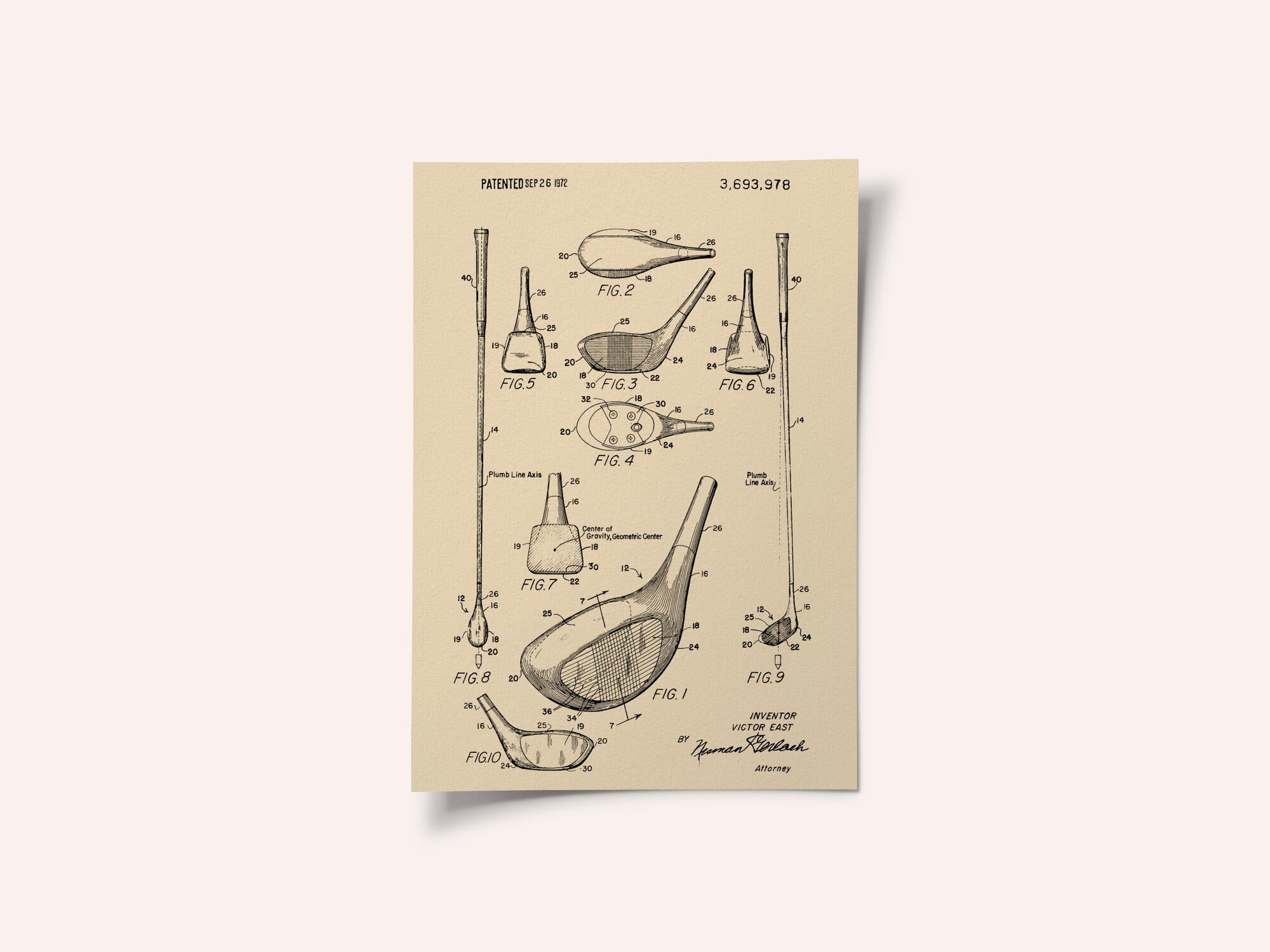 Golf Club Patent 1972