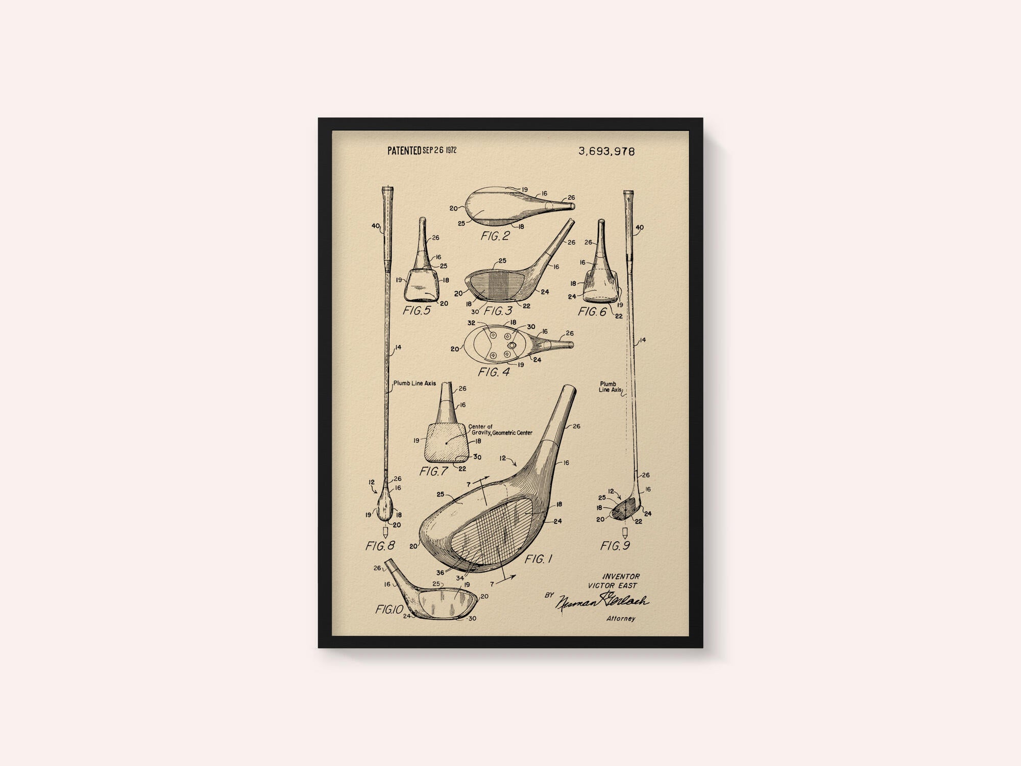 Golf Club Patent 1972