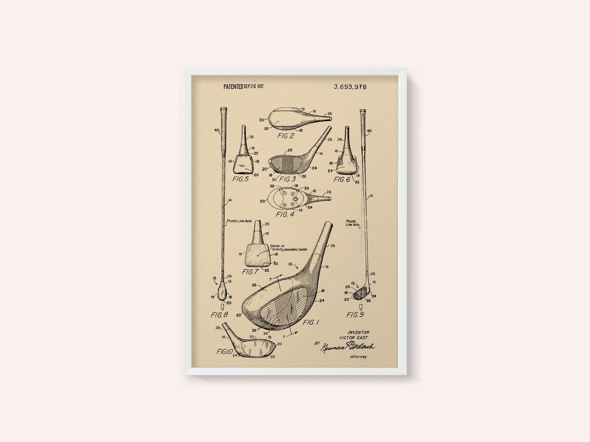 Golf Club Patent 1972