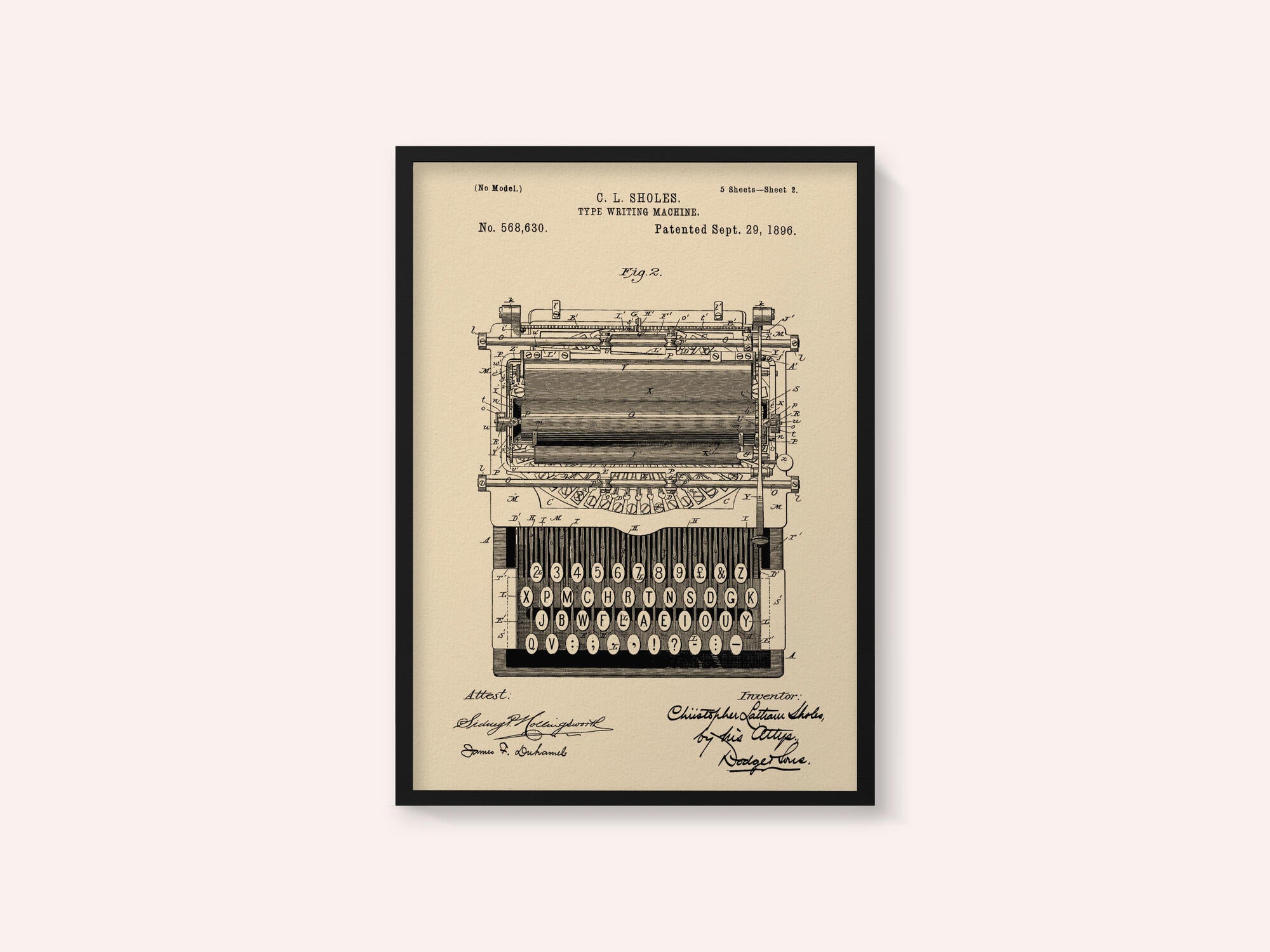 Typewriter Patent 1896