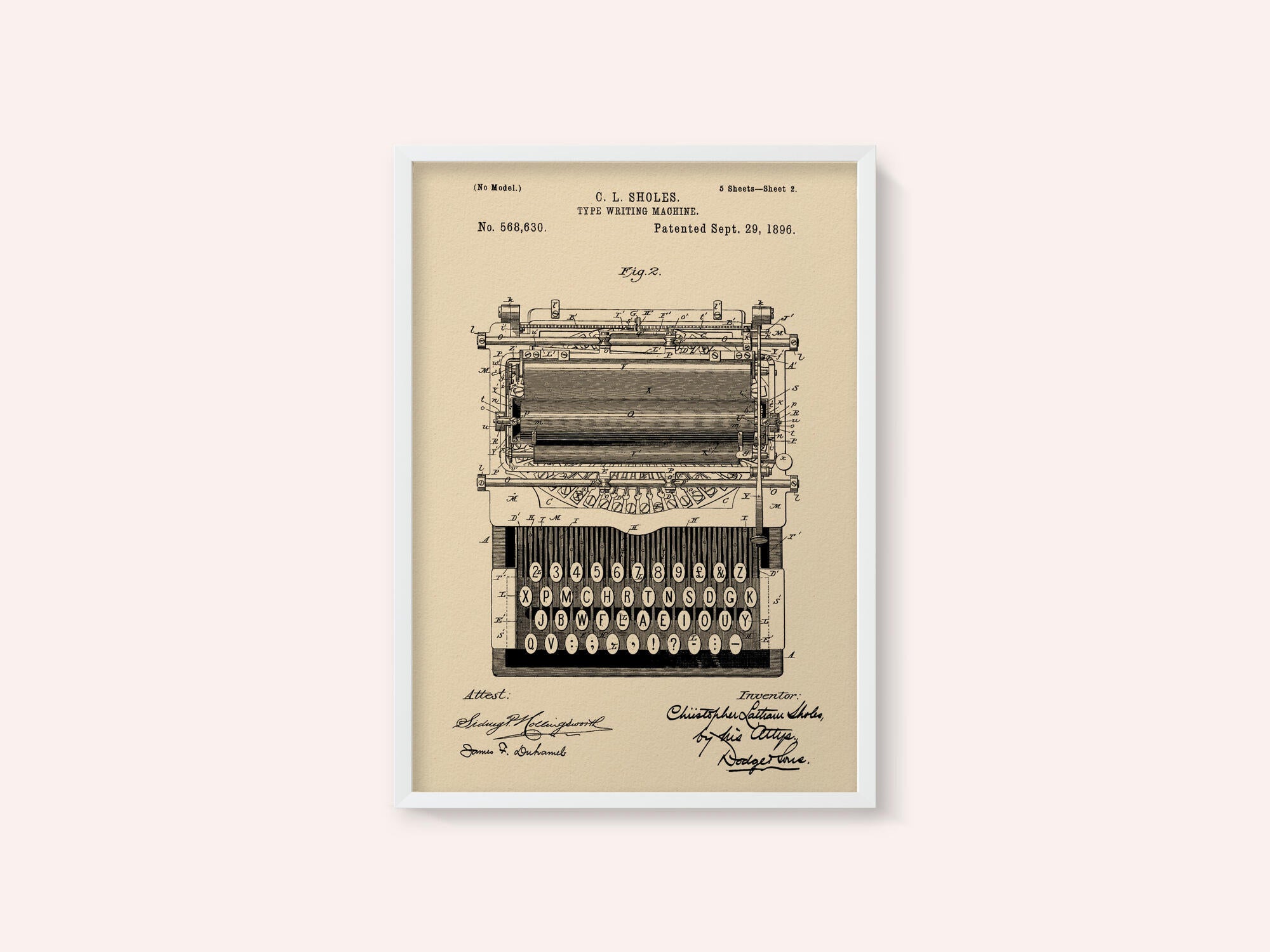 Typewriter Patent 1896