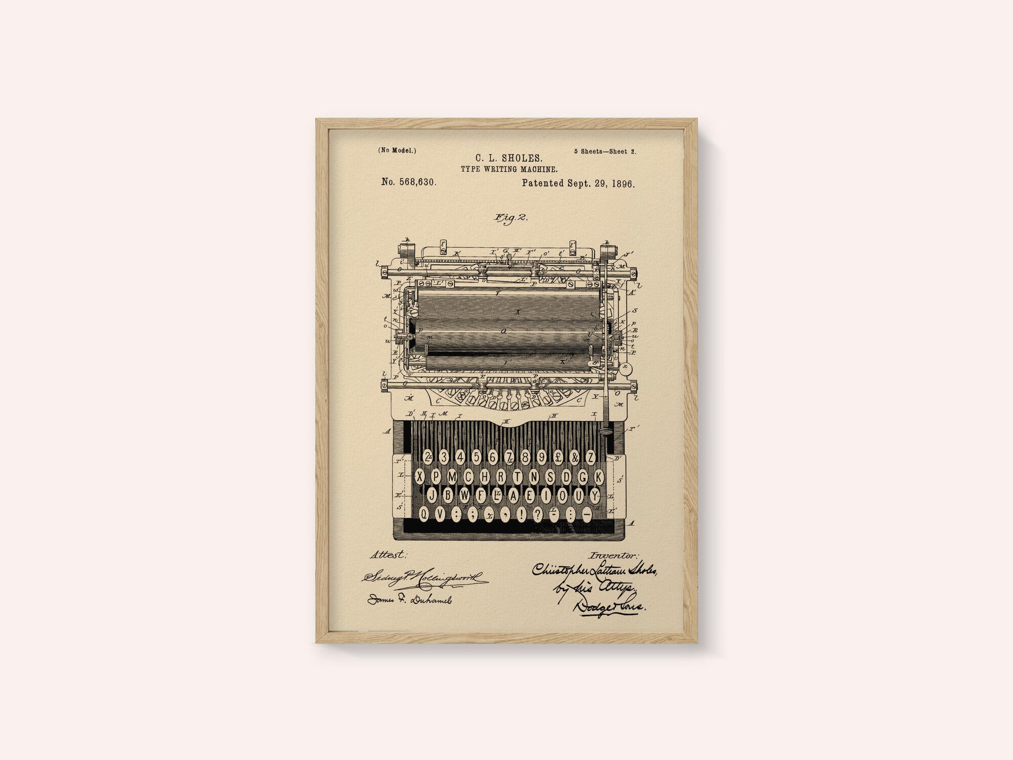 Typewriter Patent 1896