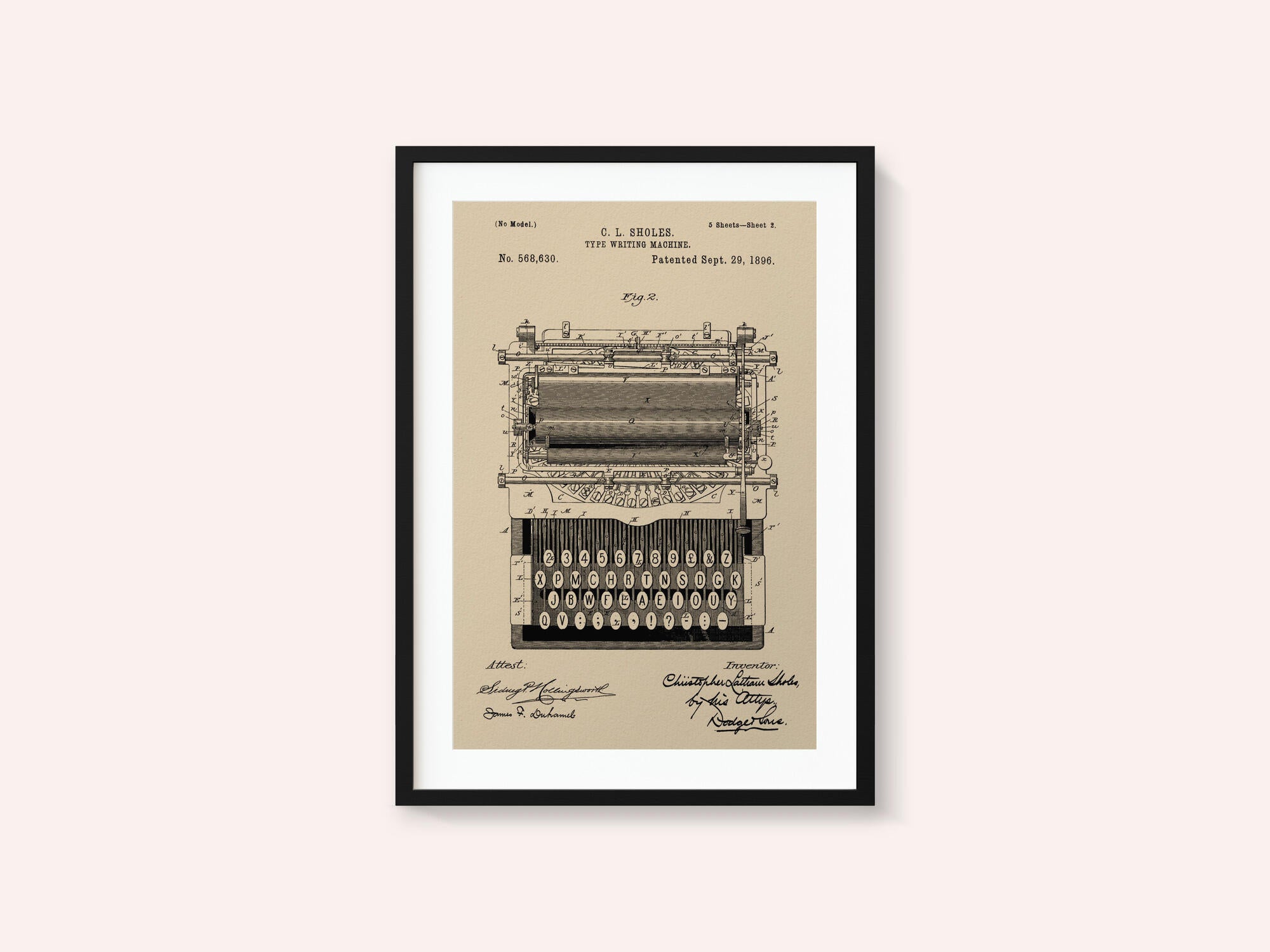 Typewriter Patent 1896