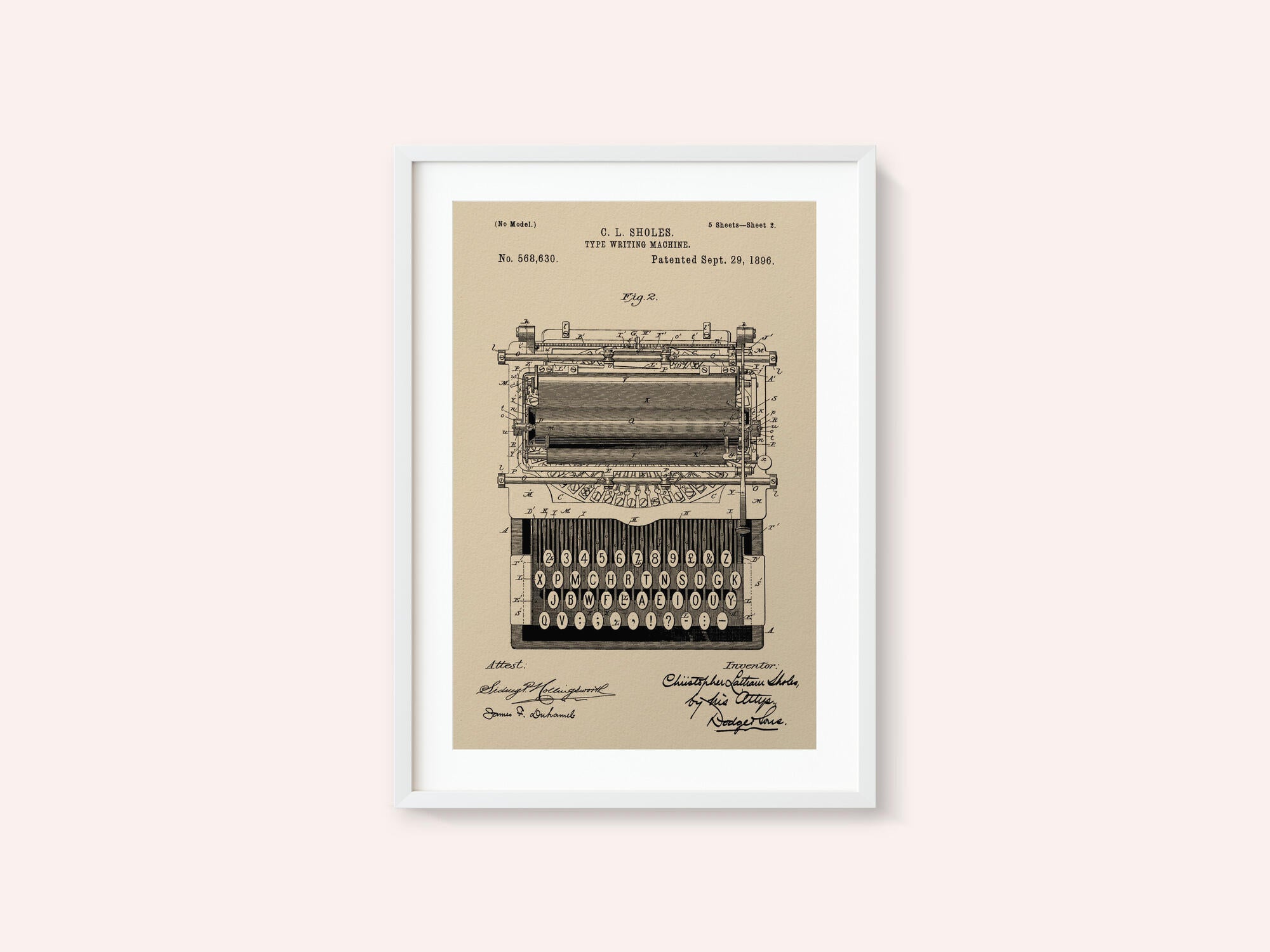 Typewriter Patent 1896