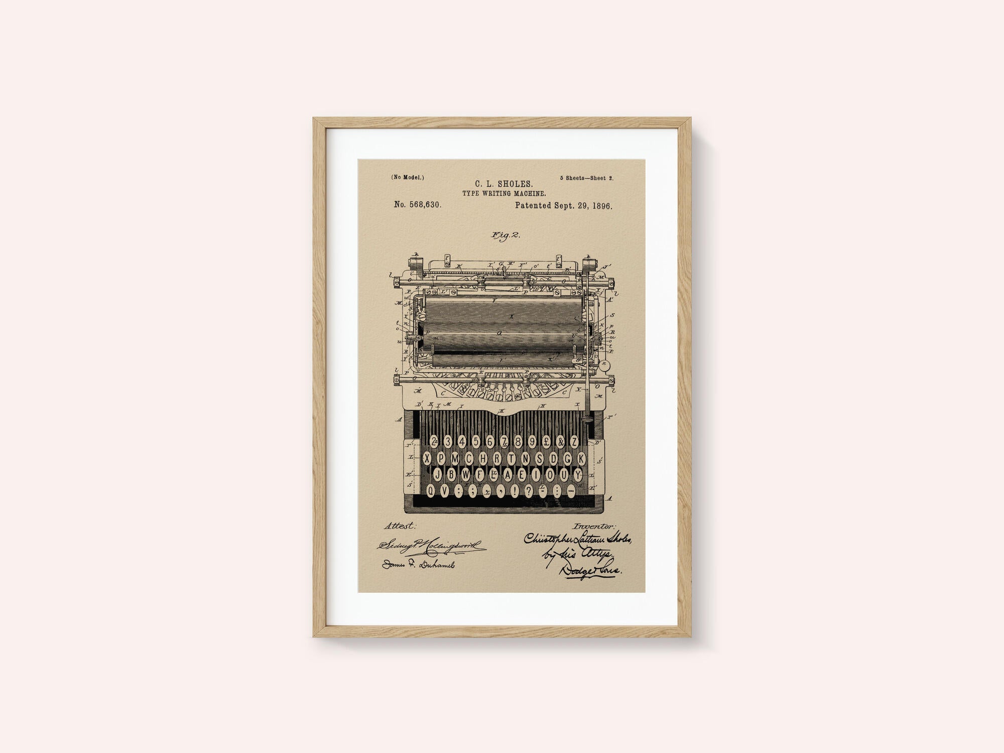 Typewriter Patent 1896