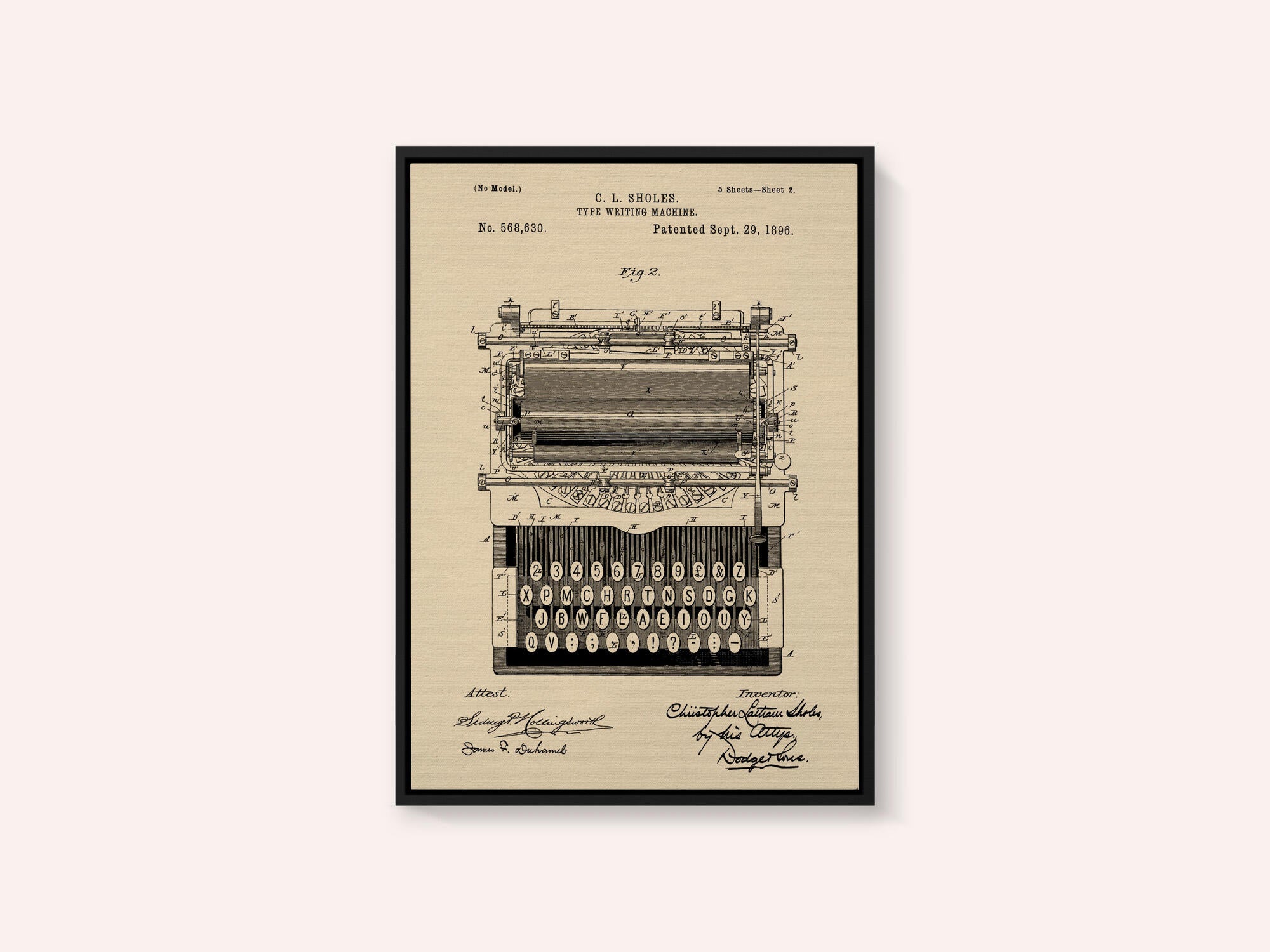 Typewriter Patent 1896
