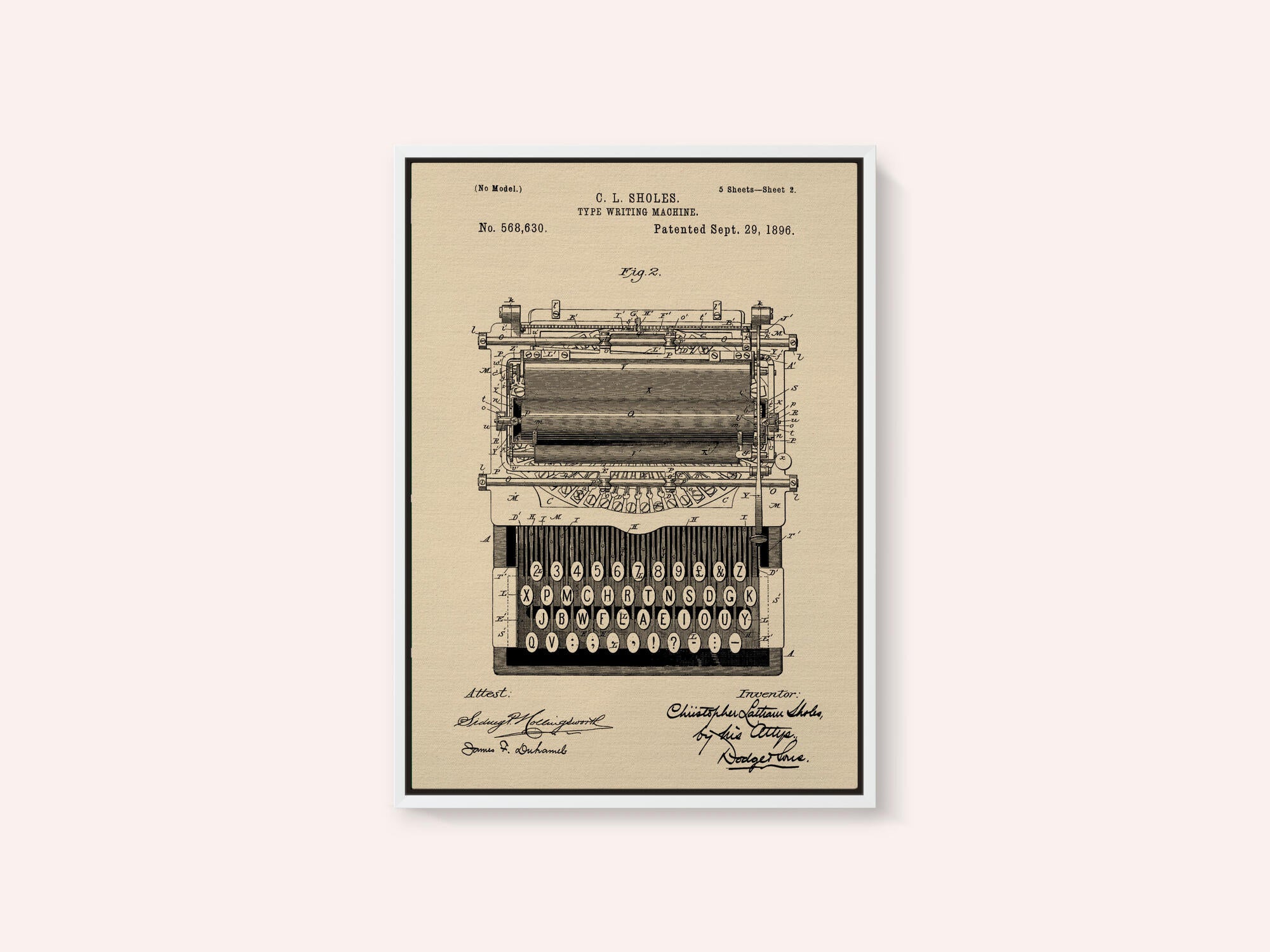 Typewriter Patent 1896