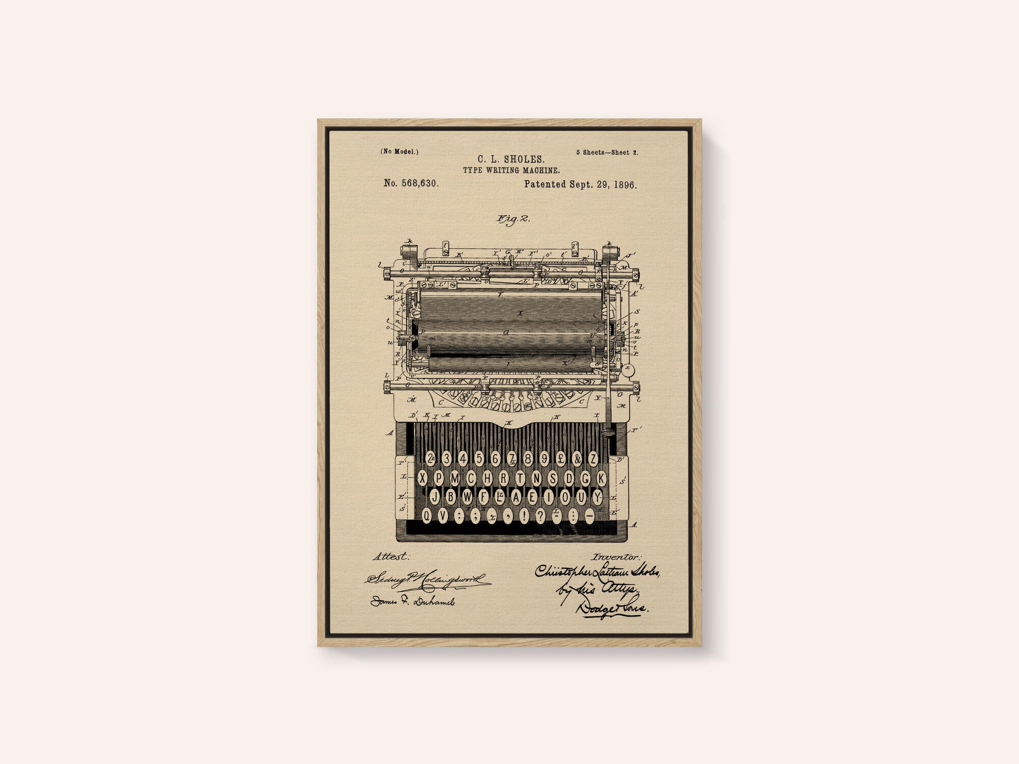 Typewriter Patent 1896