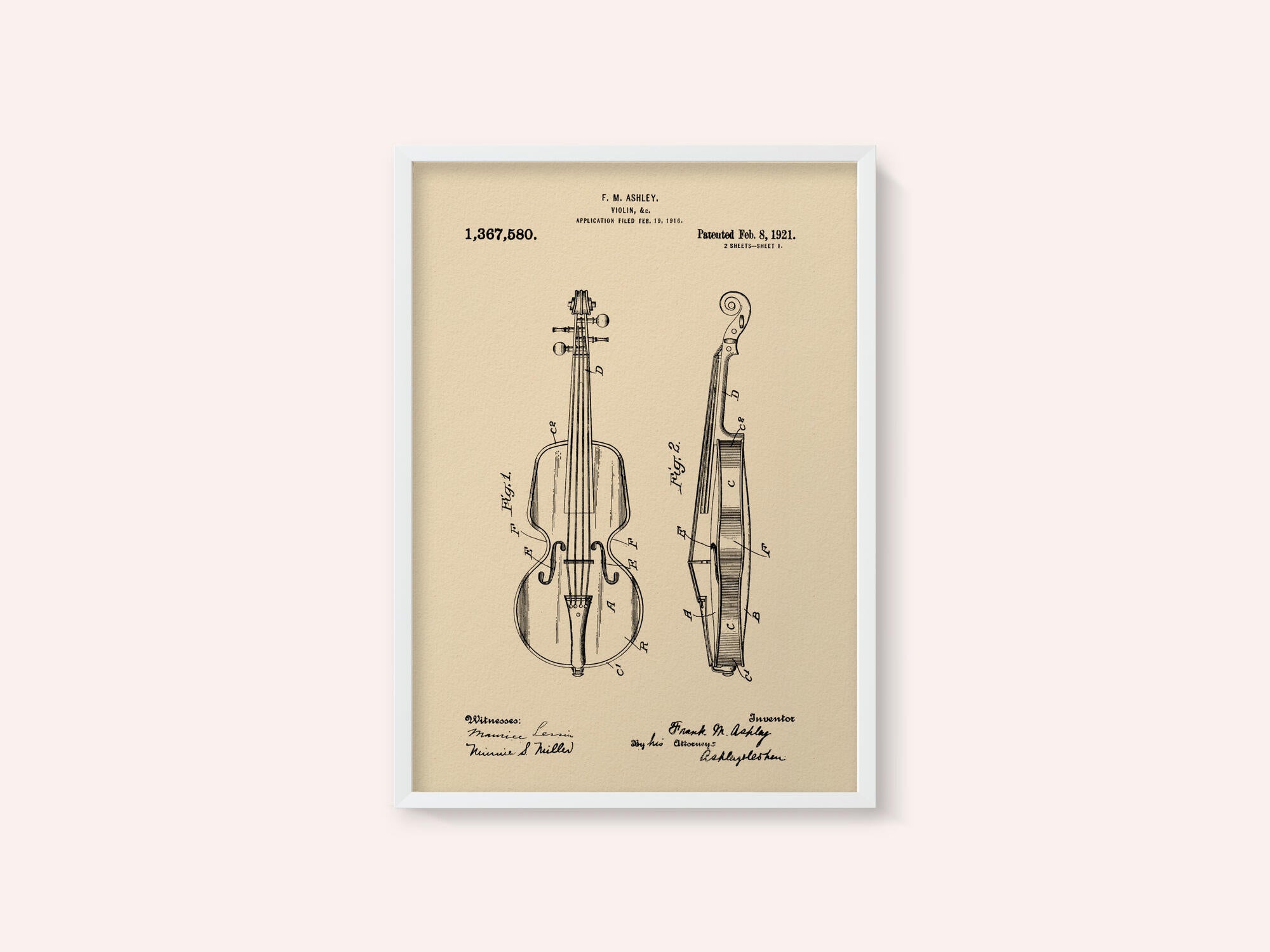 Violin Patent 1921