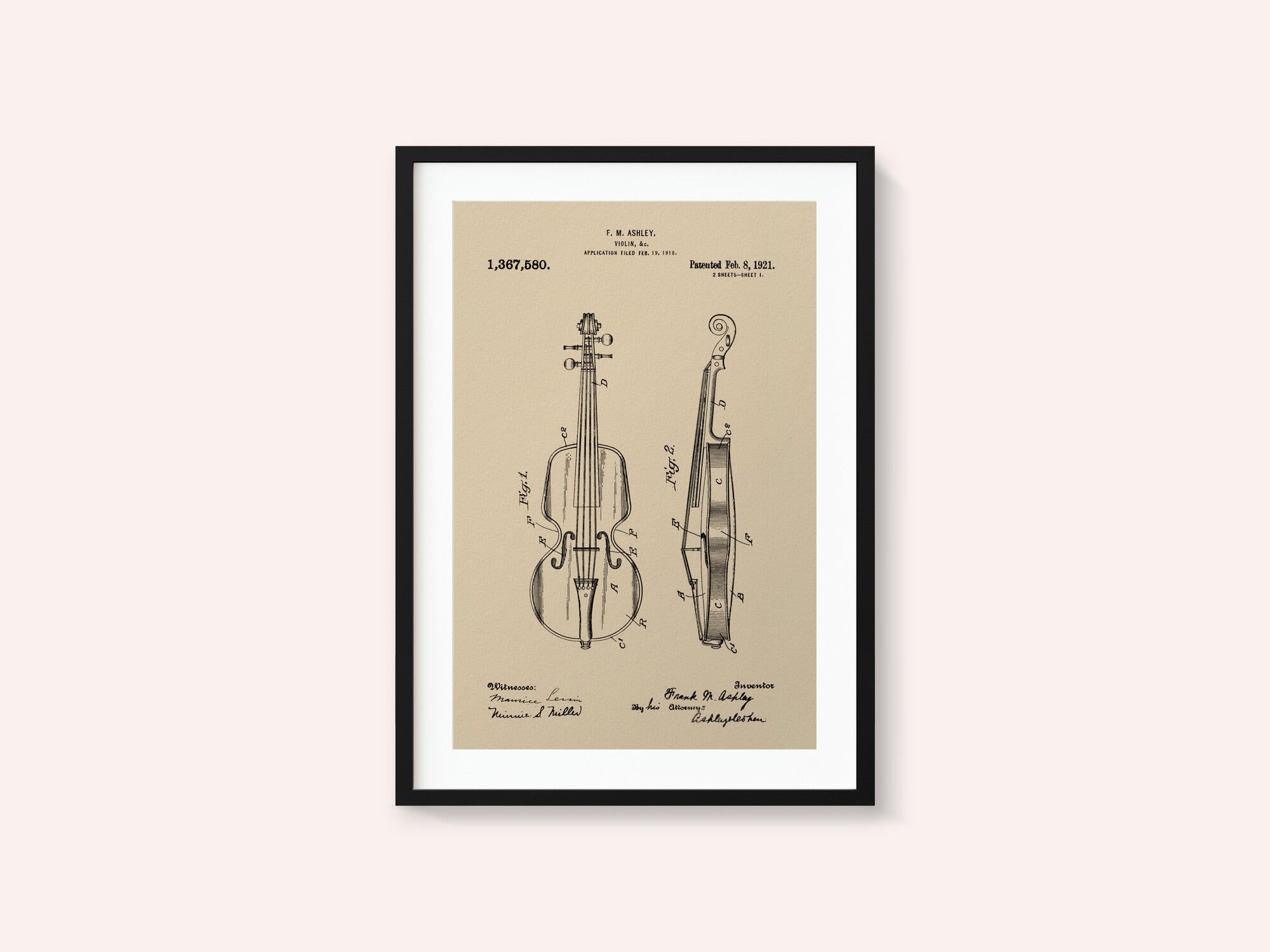 Violin Patent 1921
