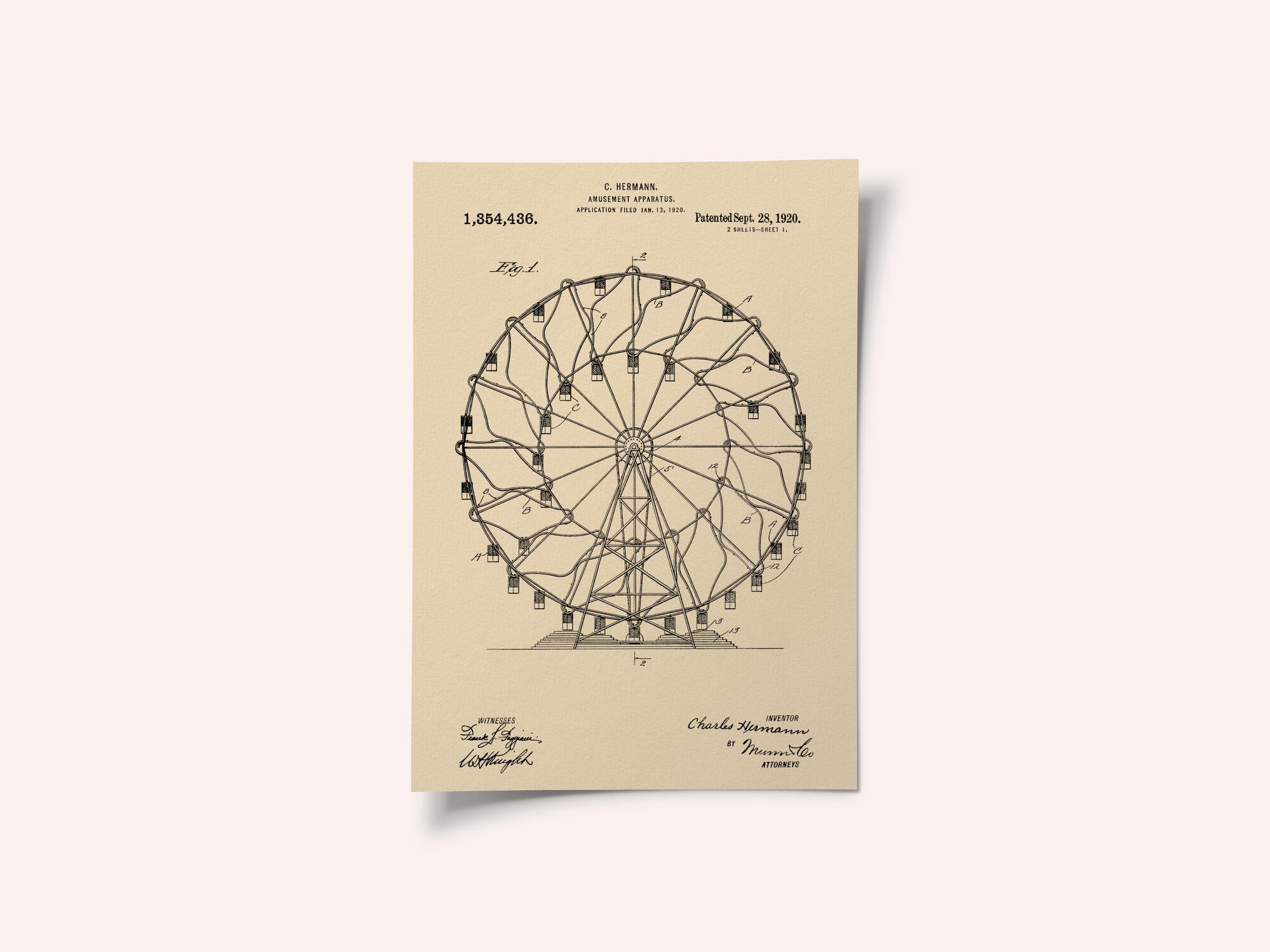 Amusement Apparatus Patent 1920