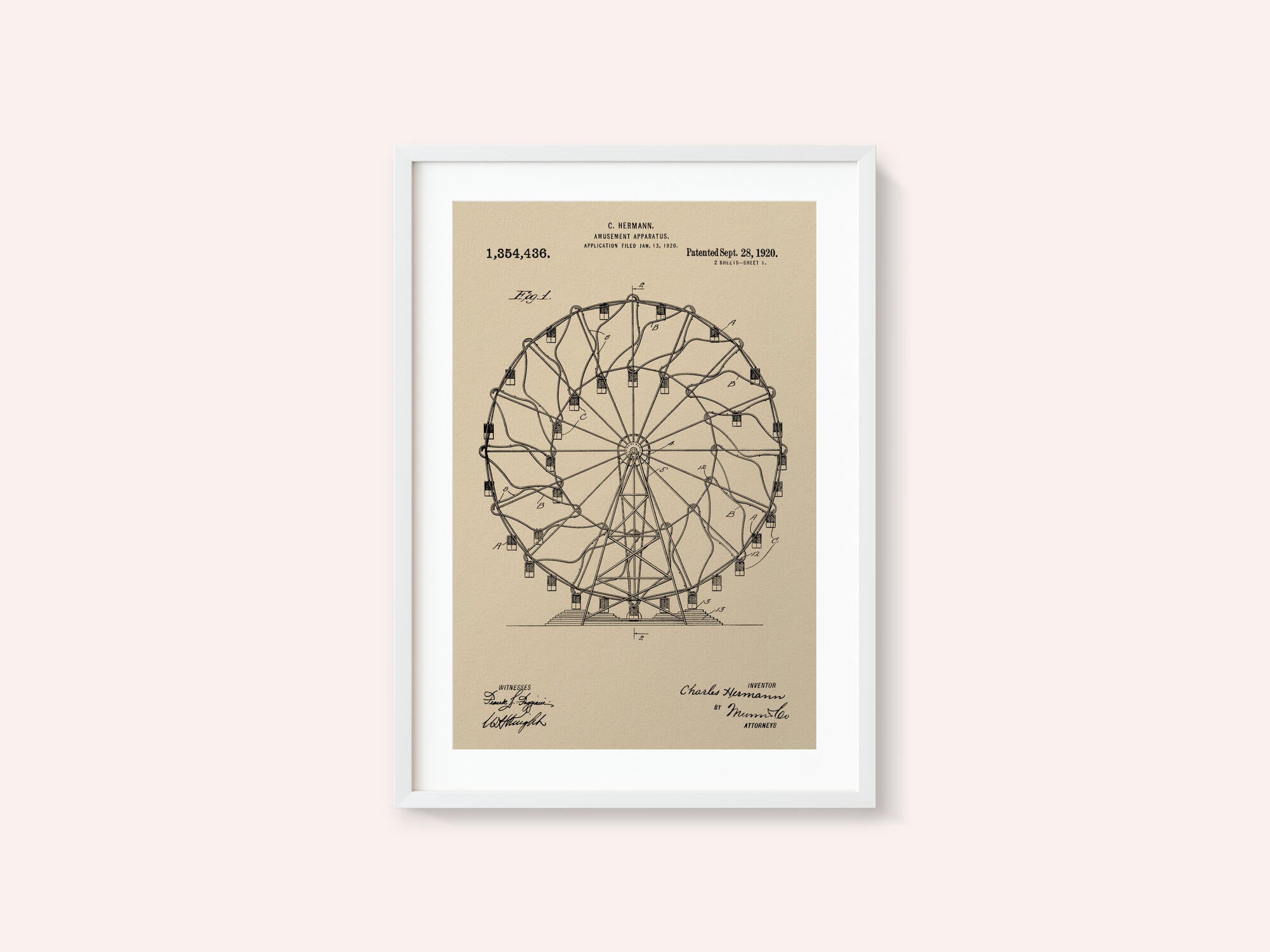 Amusement Apparatus Patent 1920
