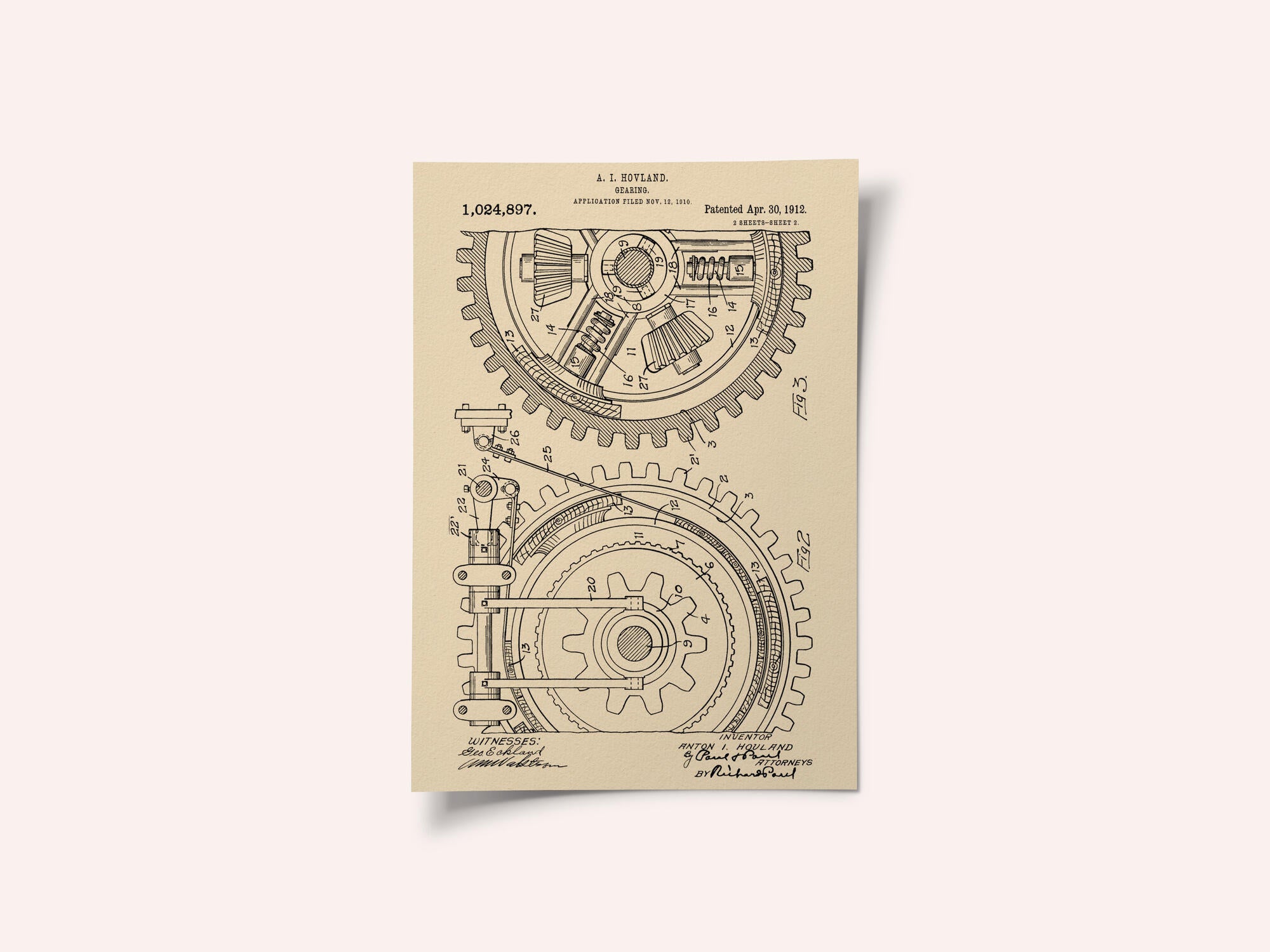 Gearing Patent 1912