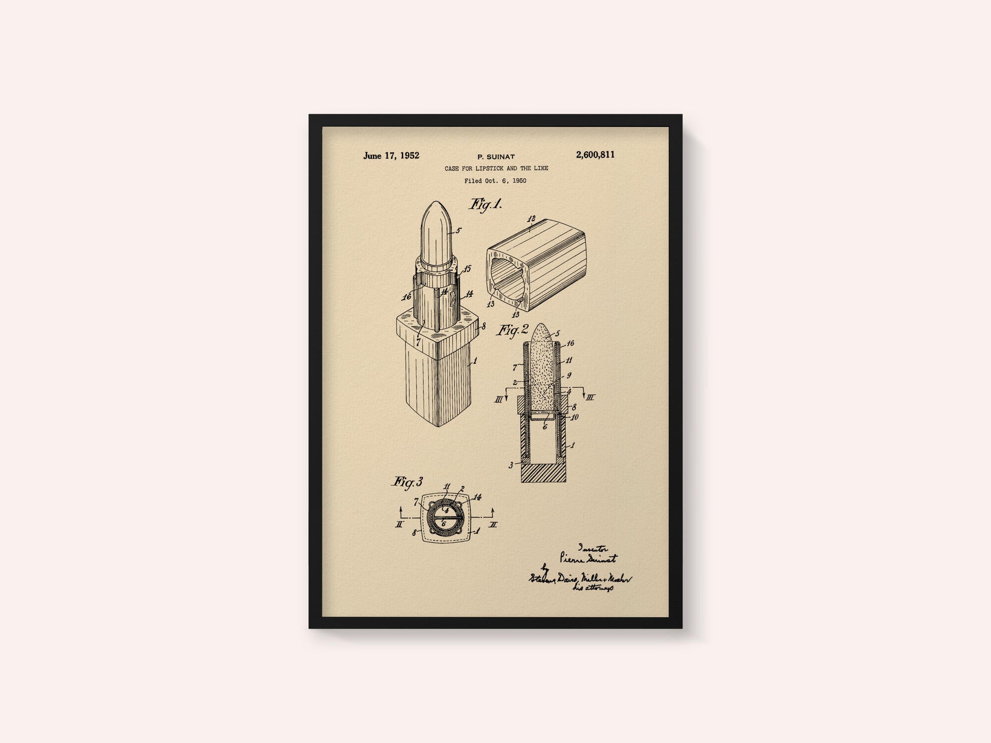 Case for Lipstick Patent 1952