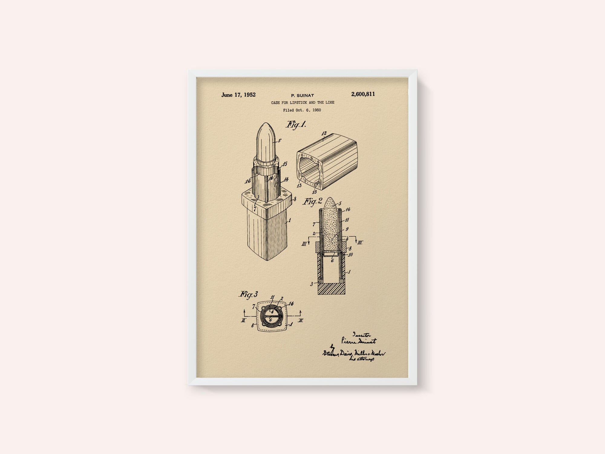 Case for Lipstick Patent 1952
