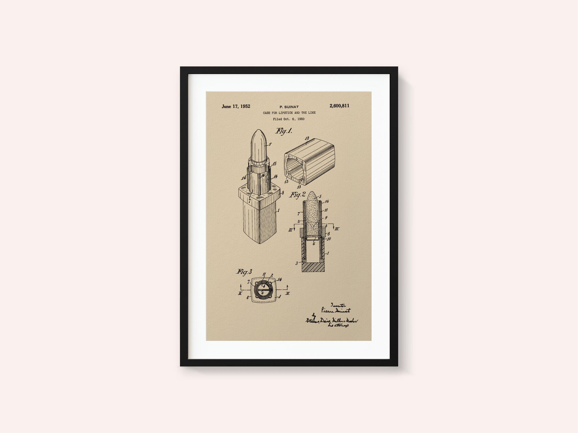 Case for Lipstick Patent 1952