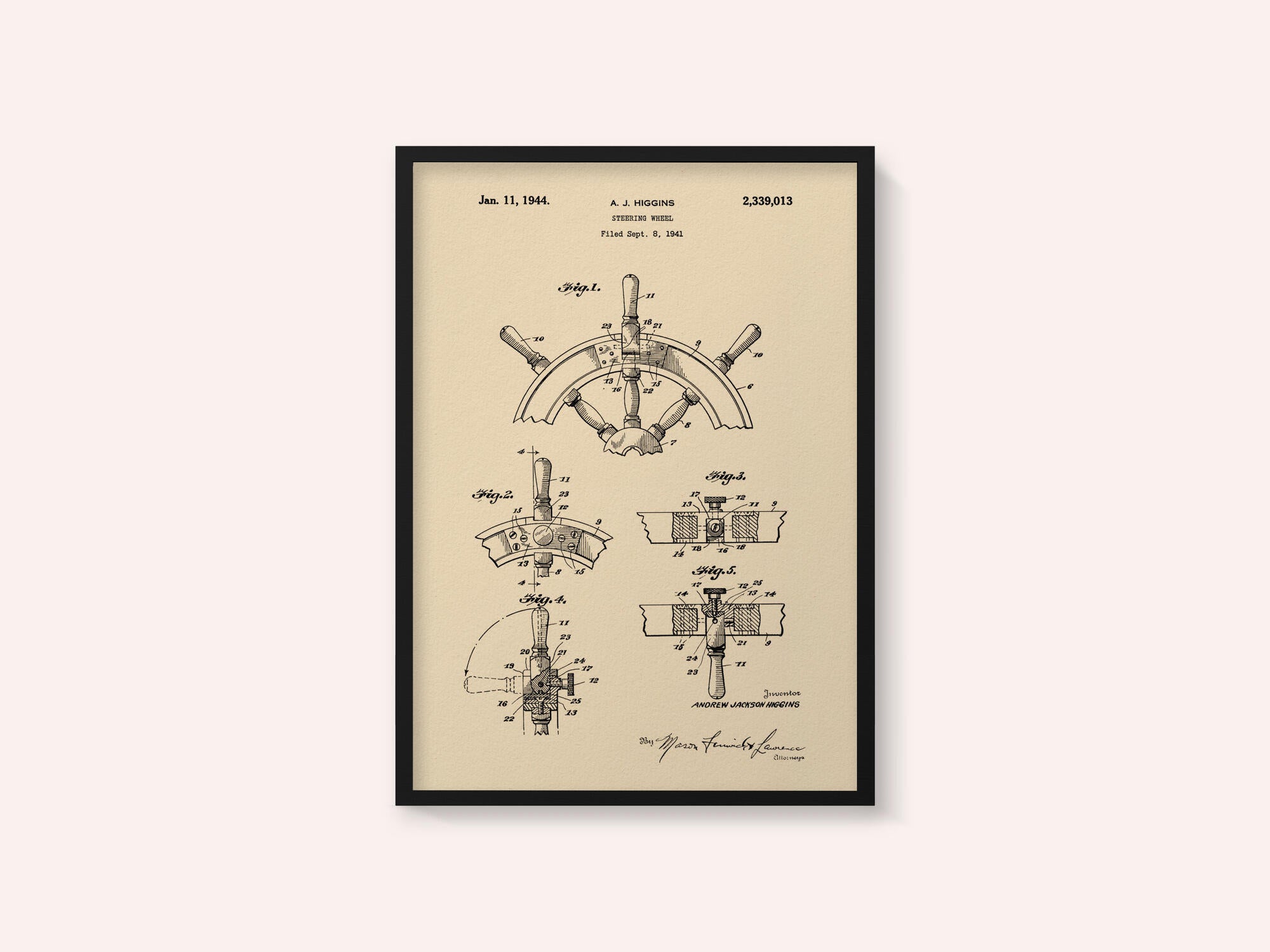 Steering Wheel Patent 1941