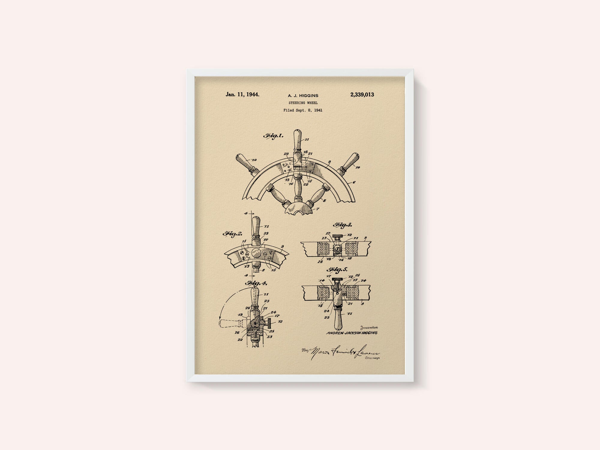 Steering Wheel Patent 1941
