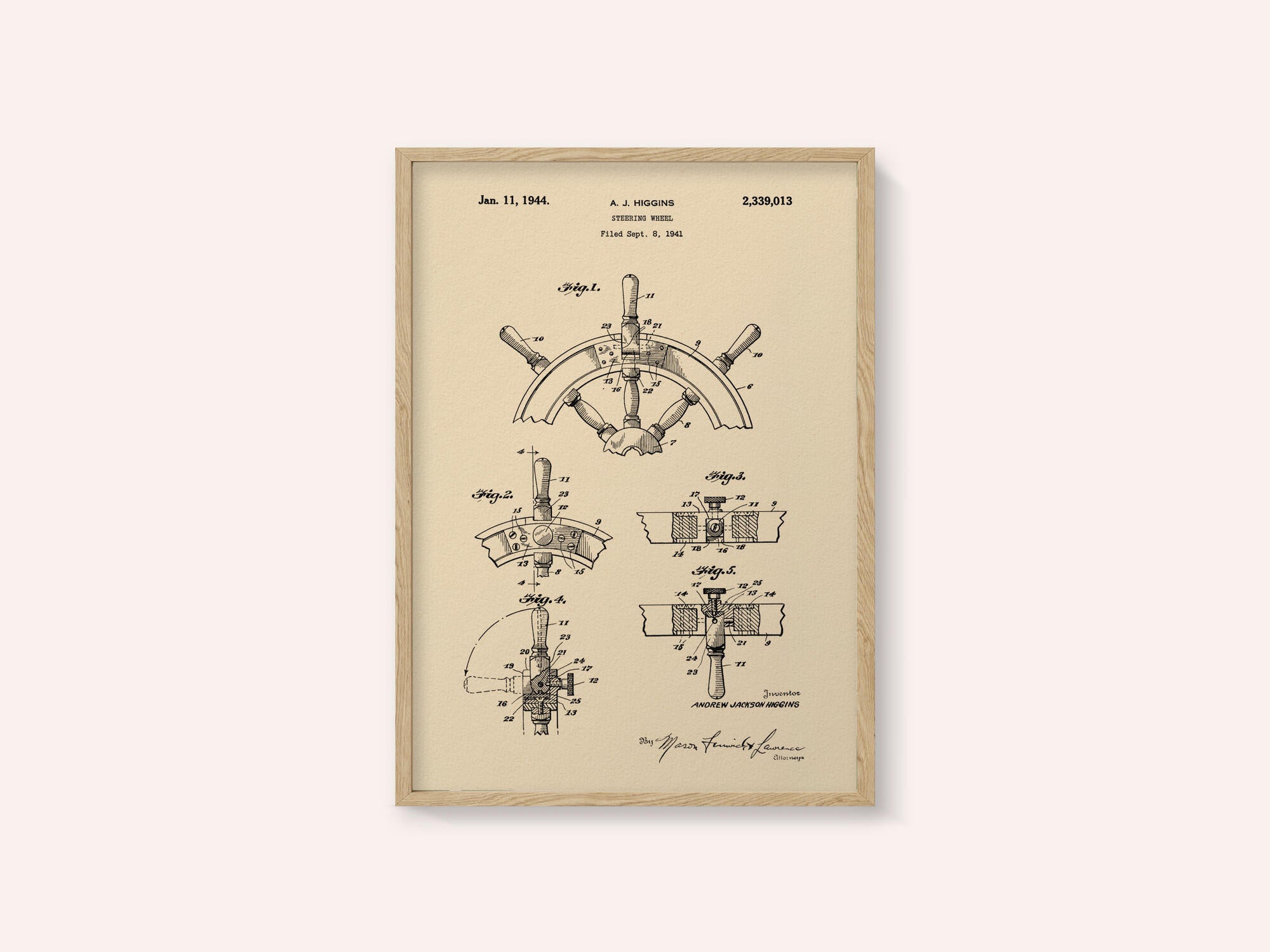 Steering Wheel Patent 1941
