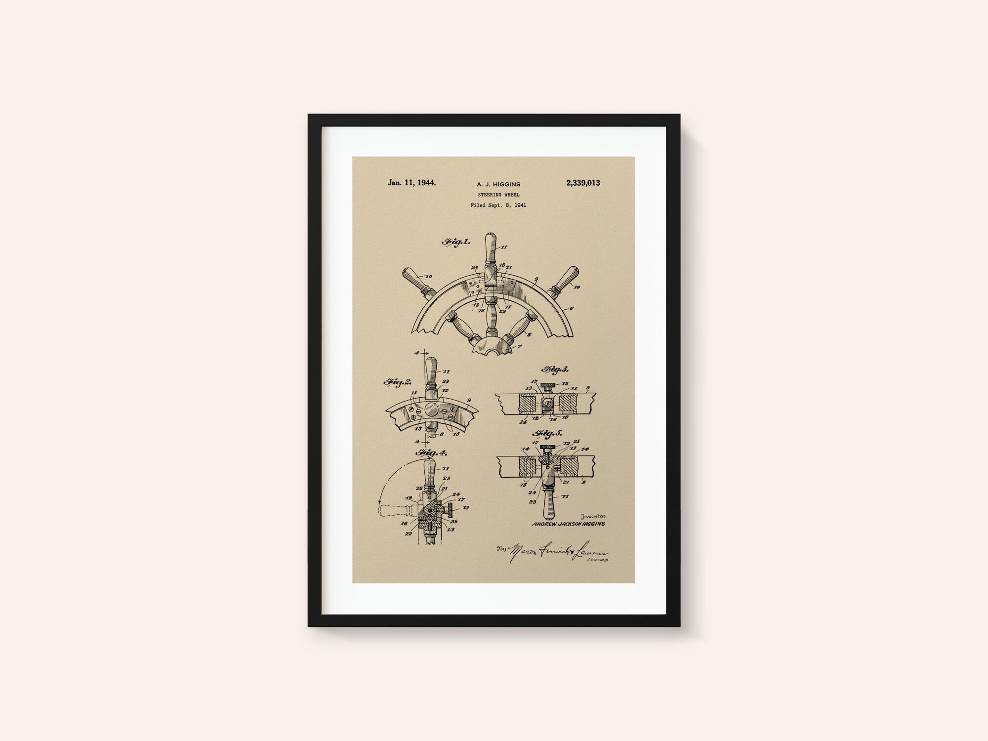 Steering Wheel Patent 1941