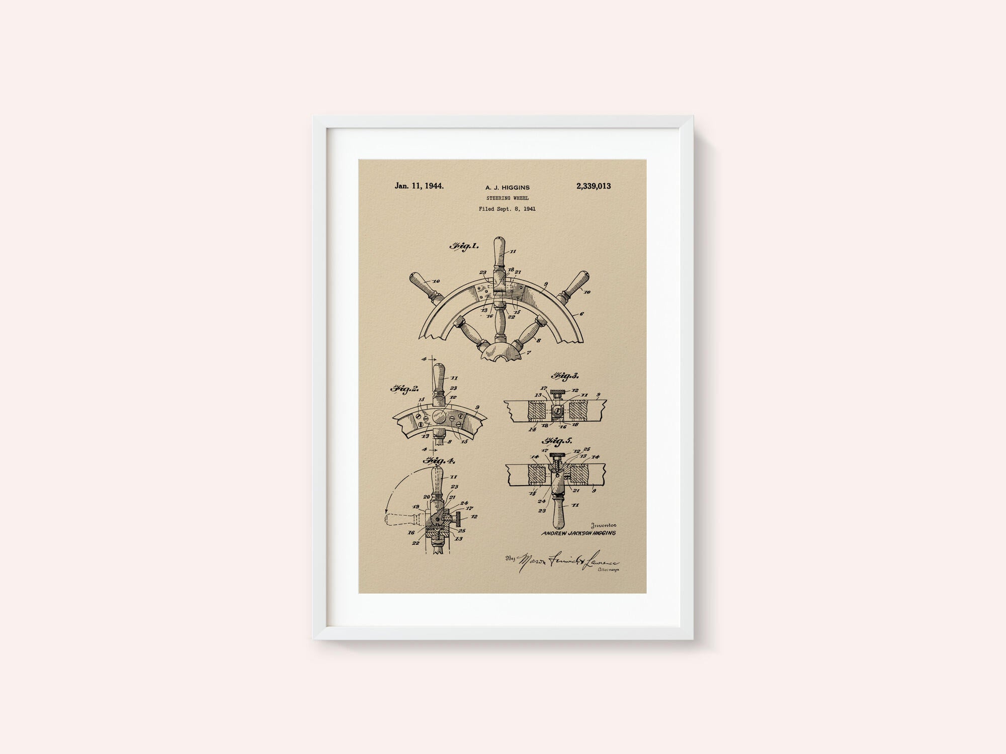 Steering Wheel Patent 1941