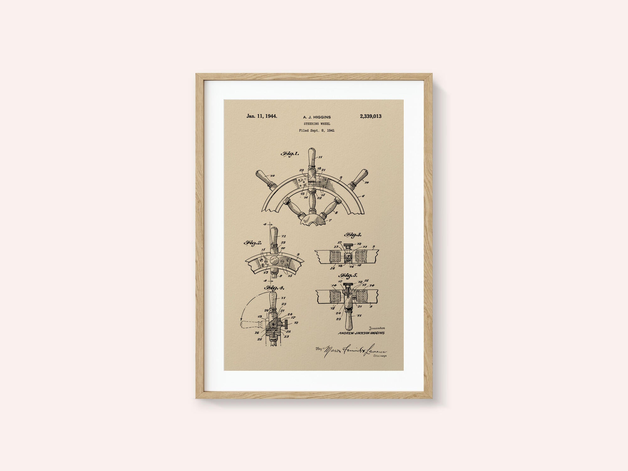 Steering Wheel Patent 1941