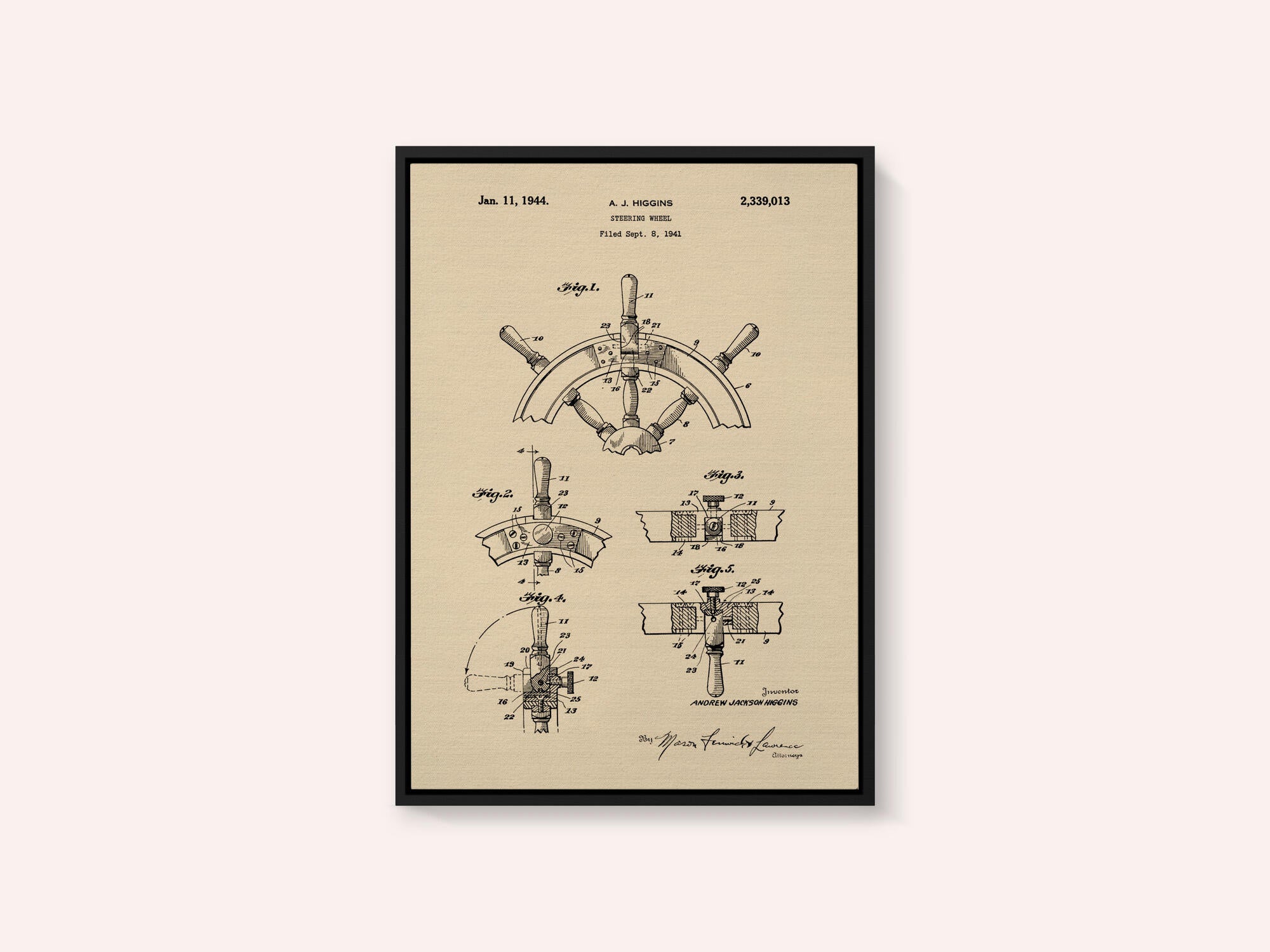 Steering Wheel Patent 1941