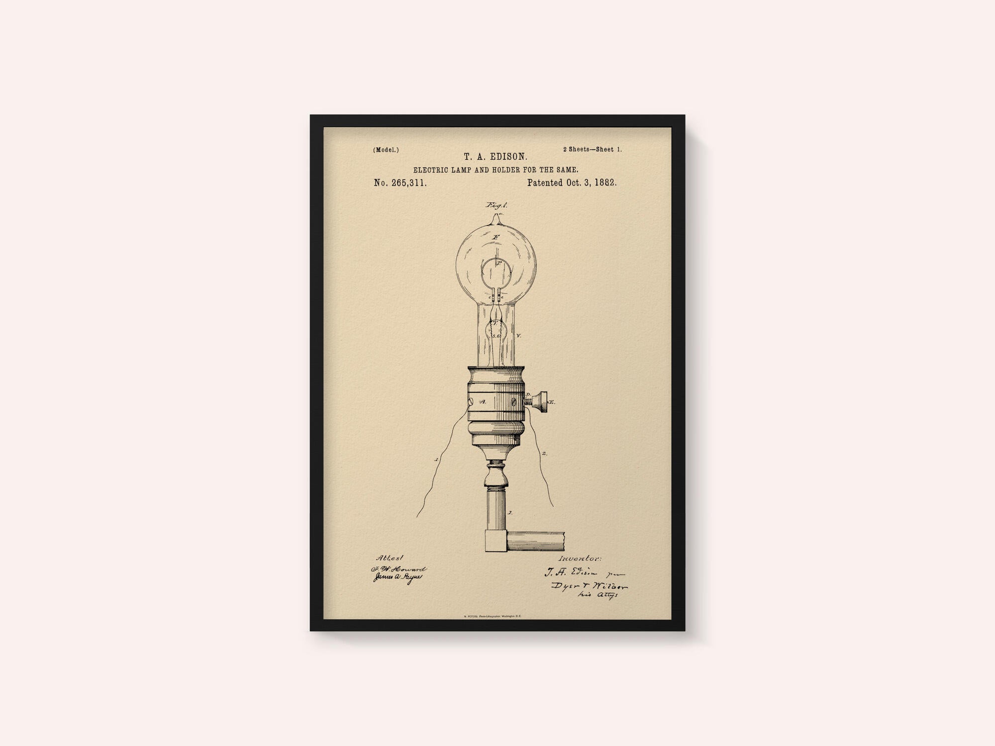Electric Lamp Patent 1882