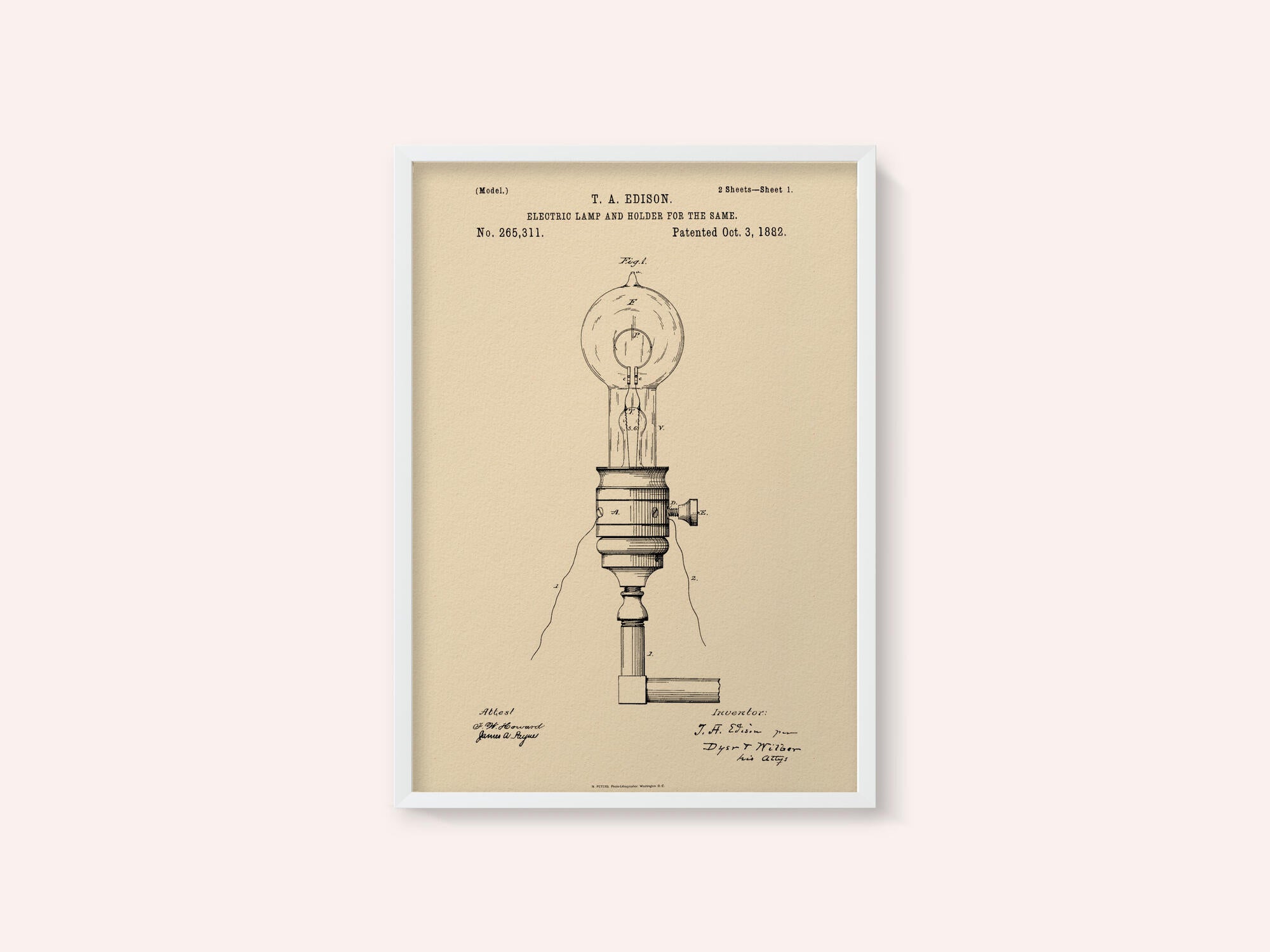 Electric Lamp Patent 1882