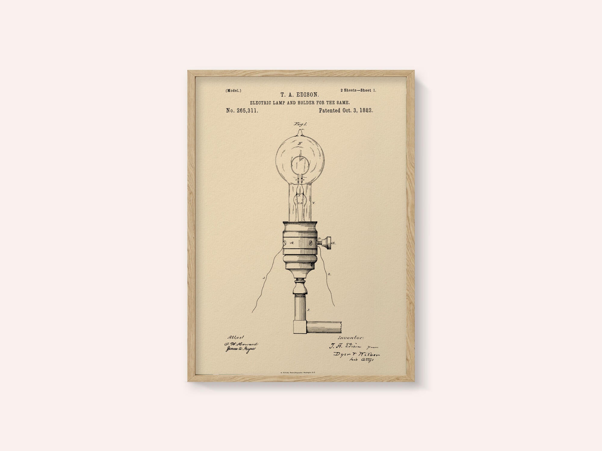 Electric Lamp Patent 1882